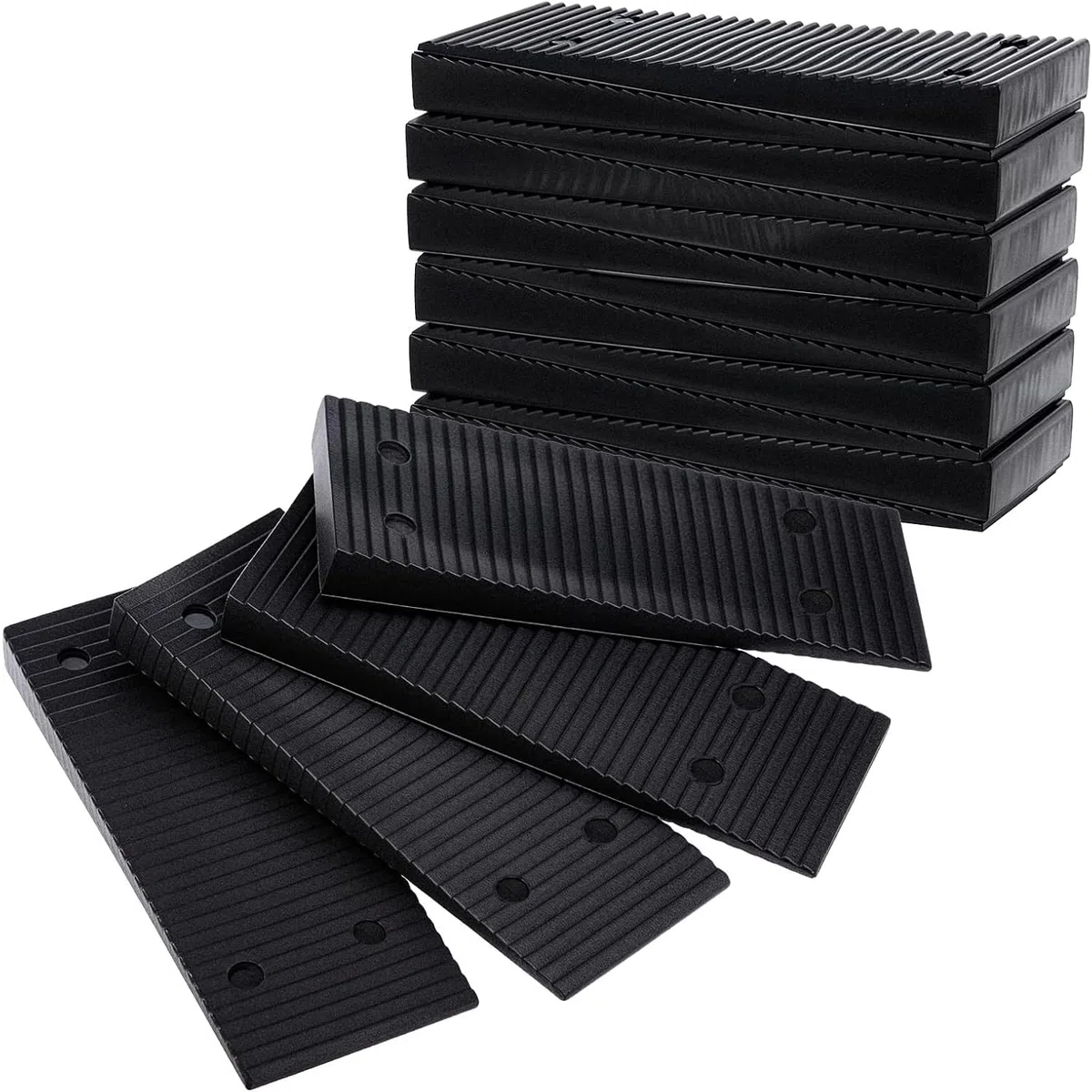 16 cunei di livellamento in plastica, 8 x 3 cm, cunei universali in plastica per la regolazione di porte e finestre, spessori di livellamento in vetro, cuscinetti per pavimenti e superfici