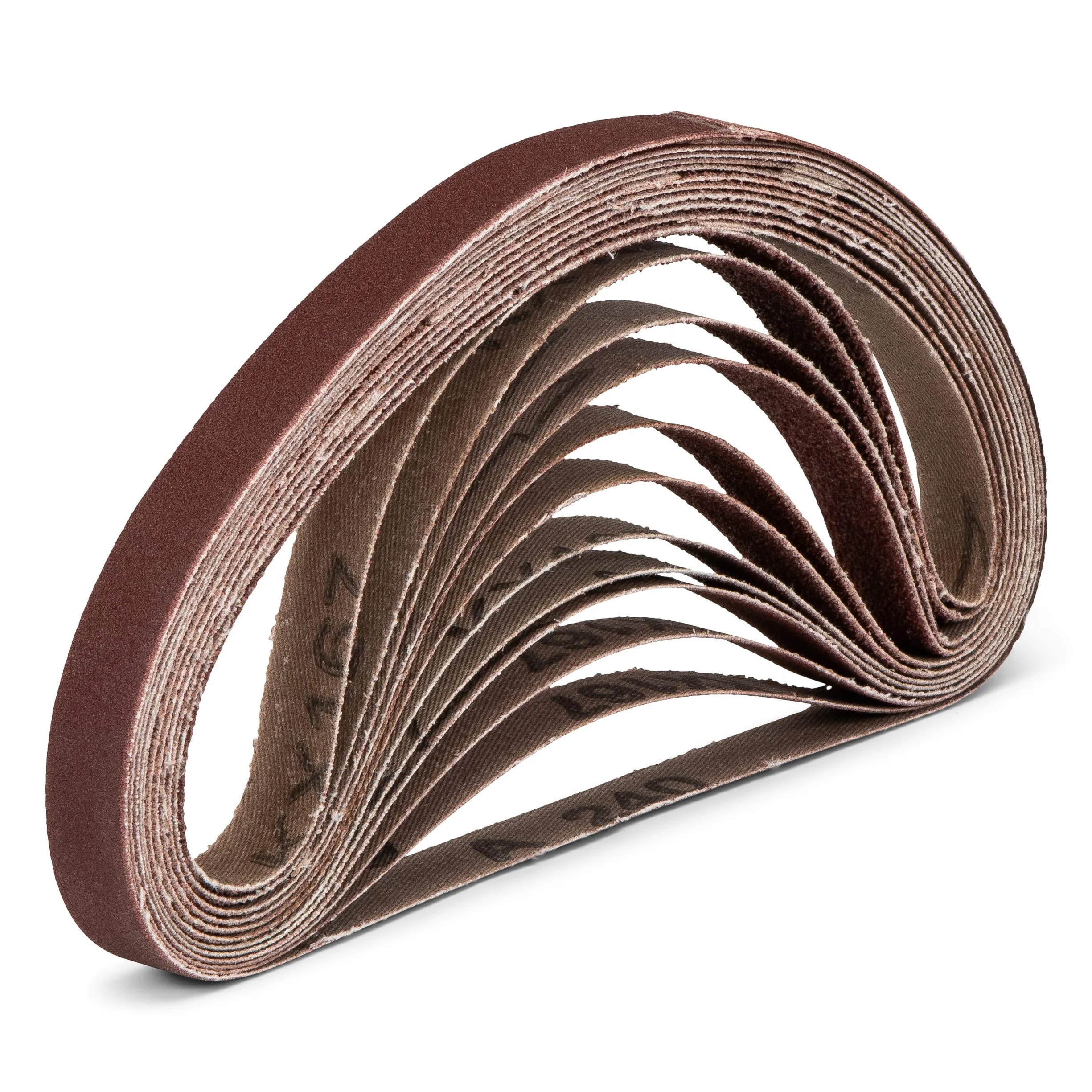 120 nastri abrasivi in tessuto, 13 x 457 mm, grana 20 x 40-60 – 80-120 – 180-240 per Powerlie.