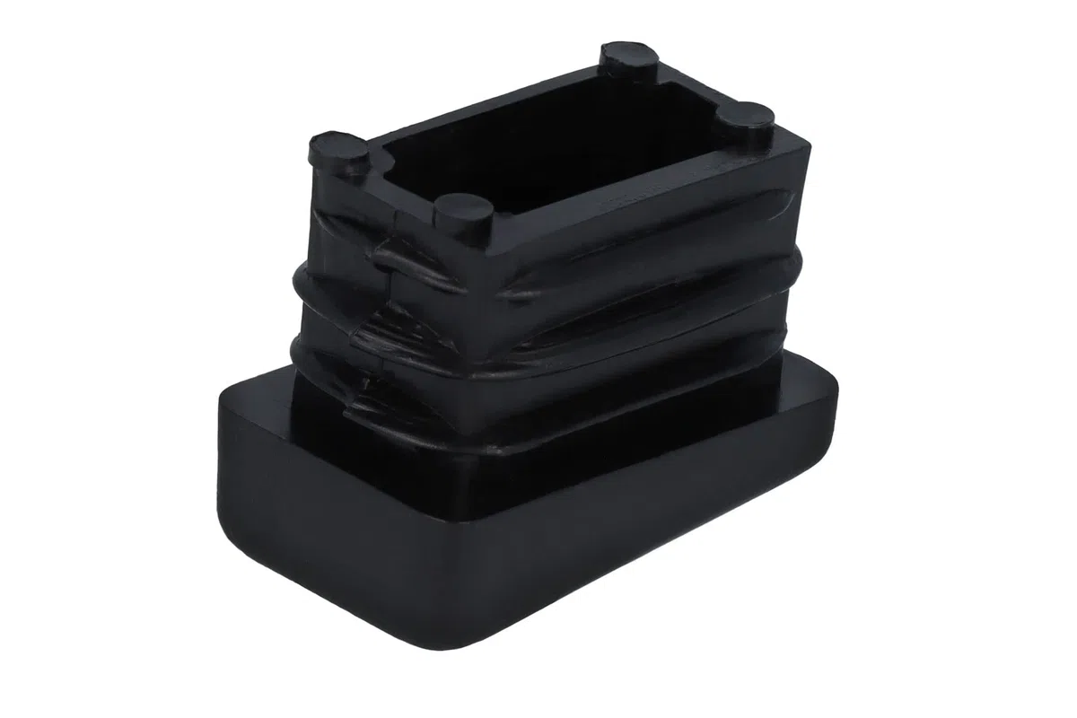 GleitGut 4 tappi lamellari inclinati per tubi quadrati, 10 gradi, per gambe oblique, colore nero (25 x 15 mm)