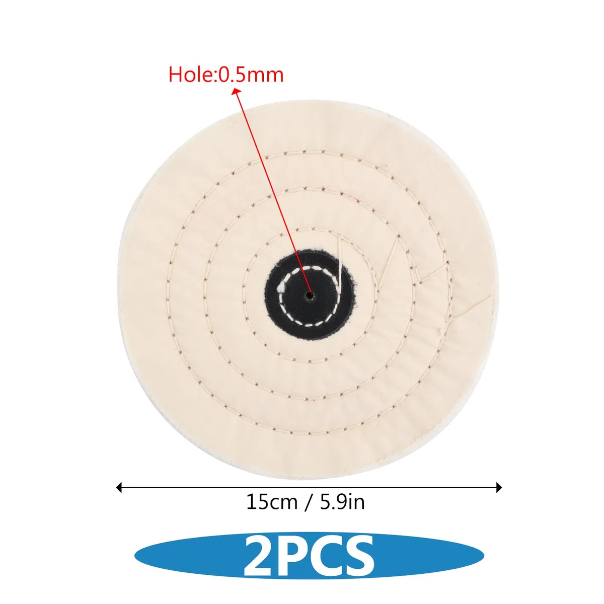 2 Pezzi Rotella di Lucidatura, Disco di Lucidatura in Cotonea 150 MM, Mole Lucidanti, Tampone Lucidante per Auto, Metallo, Acciaio Inox, Macchine, Legno, Plastica (50 Strati)