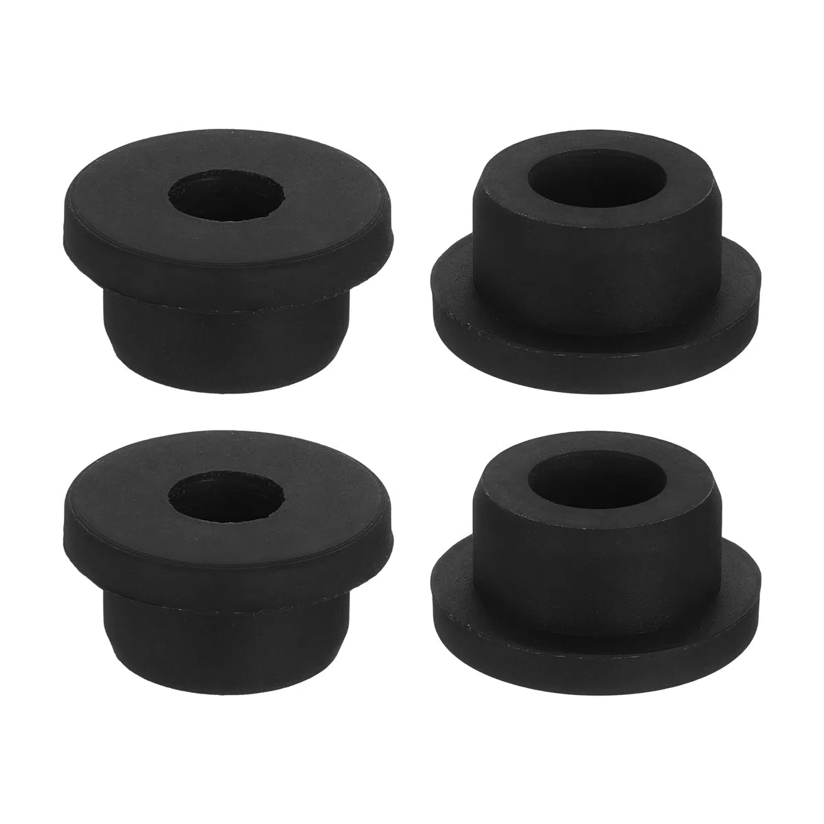 QUARKZMAN 4 Pezzi Occhielli in Gomma 21mm Foro di Perforazione, Passacavi Guarnizione 12mm ID Gommini Passacavo Scrivania Nero Siliconica per Tappo Organizzare Filo Cablaggio Casa Auto