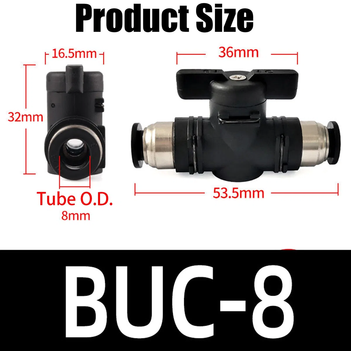 6 Pezzi Tubo Dritto 8Mm Connettore Pneumatico Dritto Valvole Pneumatici Valvola Pneumatica Valvola a Sfera Valvola Dell'Aria Buona Tenuta, per Il Collegamento Rapido di Condotti d'Aria