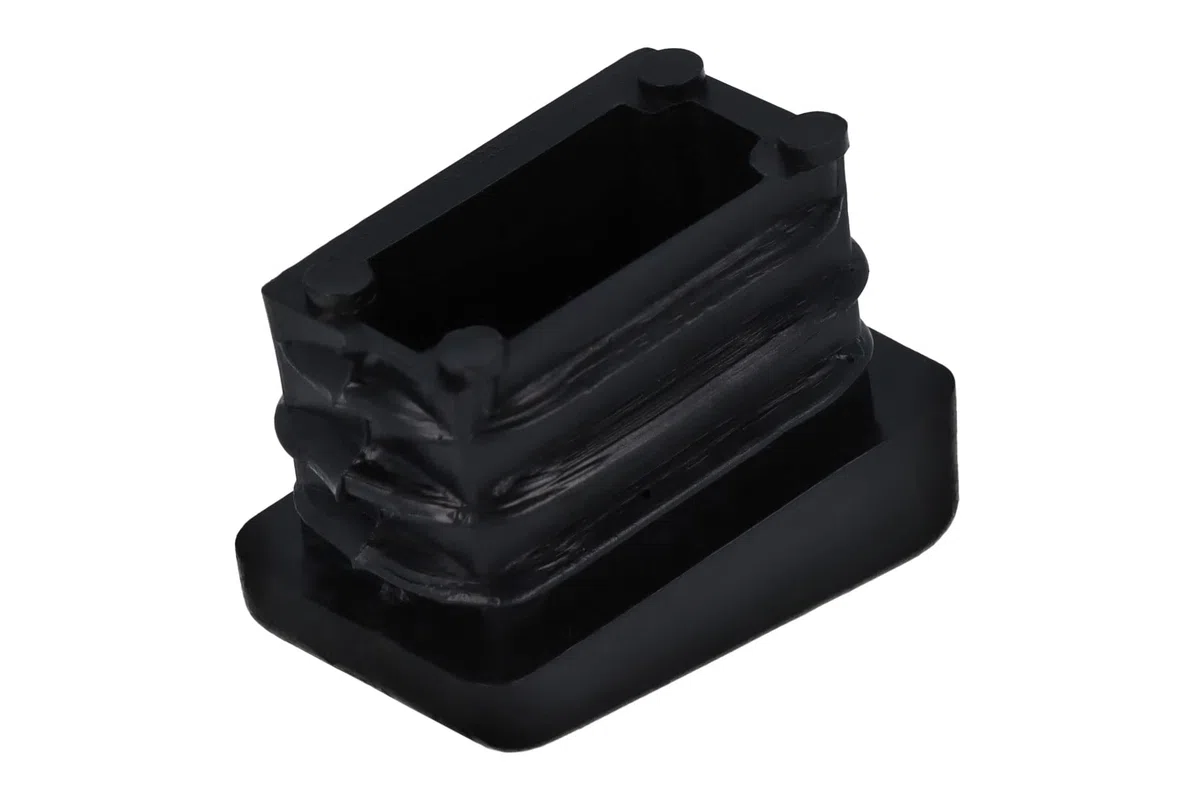 GleitGut 4 tappi lamellari inclinati per tubi quadrati, 10 gradi, per gambe oblique, colore nero (25 x 15 mm)