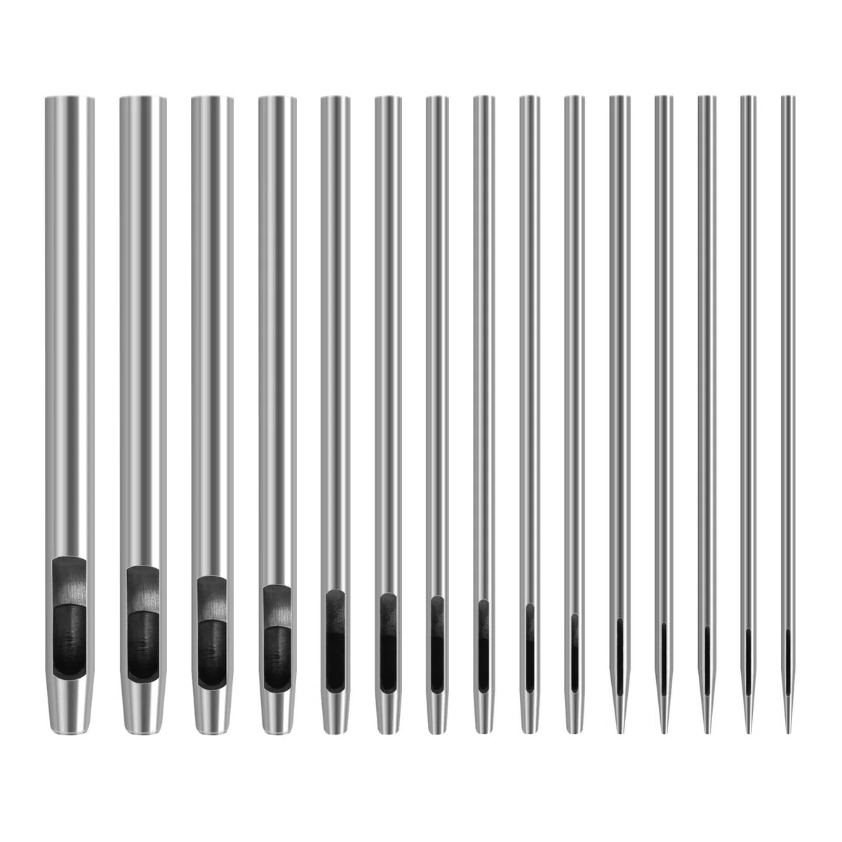 15 Pezzi Punzone Rotondo in Acciaio 45 Perforatore Cavo per Pelle Gomma Plastica Carta Punch Rotondo per Cuoio Fustelle per Fori Circolari con 15 Diverse Dimensioni