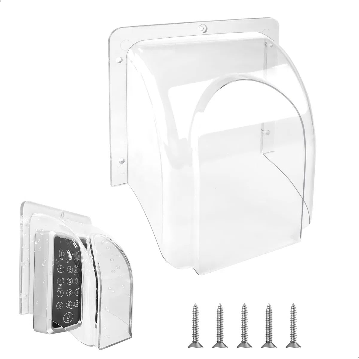Copertura Antipioggia Copri Citofono Esterno, Copertura Protettiva Impermeabile per Campanello Esterno, Pulsante di Chiamata, Campanello Wireless, 11x11x8,5 cm