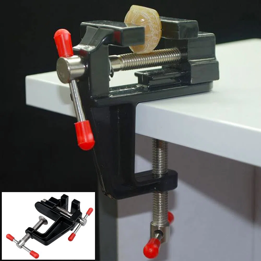 Mesee Mini Morsetto da Tavolo Universale, Micro Morsa da Tavolo per Trapano, Morsetto di Serraggio in Lega di Alluminio per Riparazioni, Scultura, Modellismo, Lavori Manuali