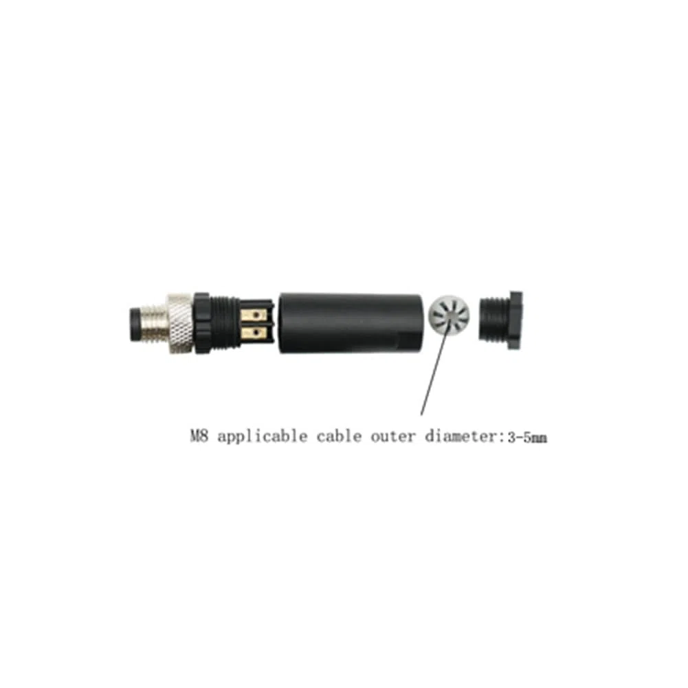 M8 connettore a 4 poli, M8 4 pin maschio installabile in loco 8mm IP67 impermeabile connettore circolare industriale collegamento a vite non schermato per uso esterno 60V 4A AC/DC