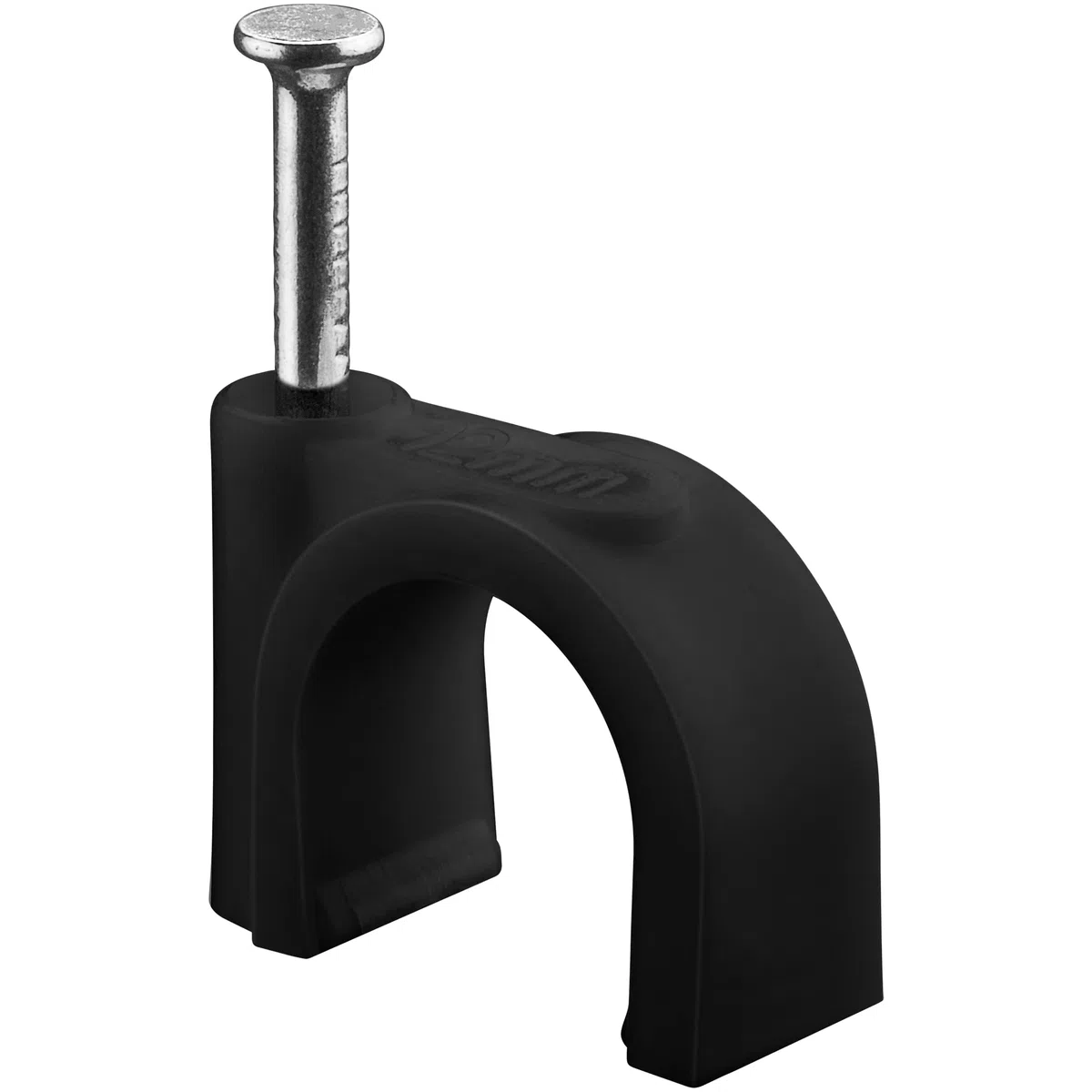 goobay 64684 Morsetto per cavi/Supporto per cavi/Per fissaggio di cavi fino diametro di 12 mm/Morsetto cavi con chiodo per pareti, telai porte, angoli montaggio su superfici / 100 pezzi/Nero