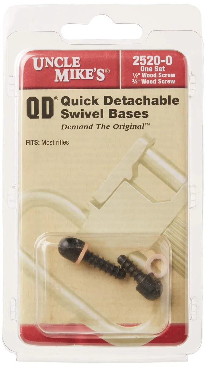 UNCLE MIKE'S 115 RGS Swivel Screws, Uncle Mikes, Vite Girevole in Legno Magnum Band (1/2" Forend 3/4" Posteriore Base) Uomo, Nero