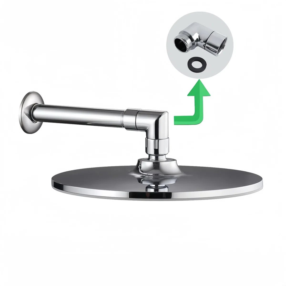 Totalize Adattatore a gomito per doccia a 90 gradi, in ottone massiccio, attacco G1/2" (cromato)