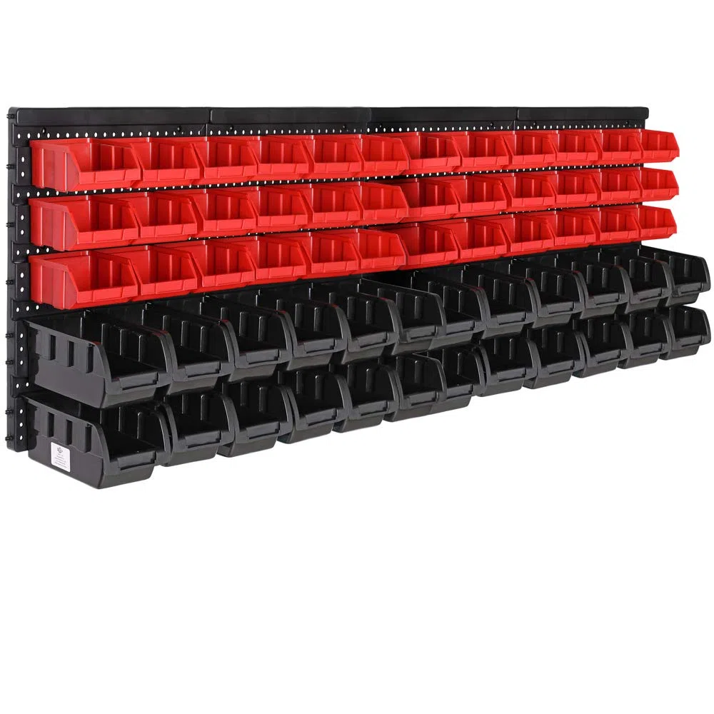 MONZANA® Pannello Preforato Portautensili 64 pz.95x54cm Box Impilabili Parete Attrezzata Officina Organizer Ampliabile Garage Pannello Porta Attrezzi Parete Pannelli Resistenti Sistema Organizzato