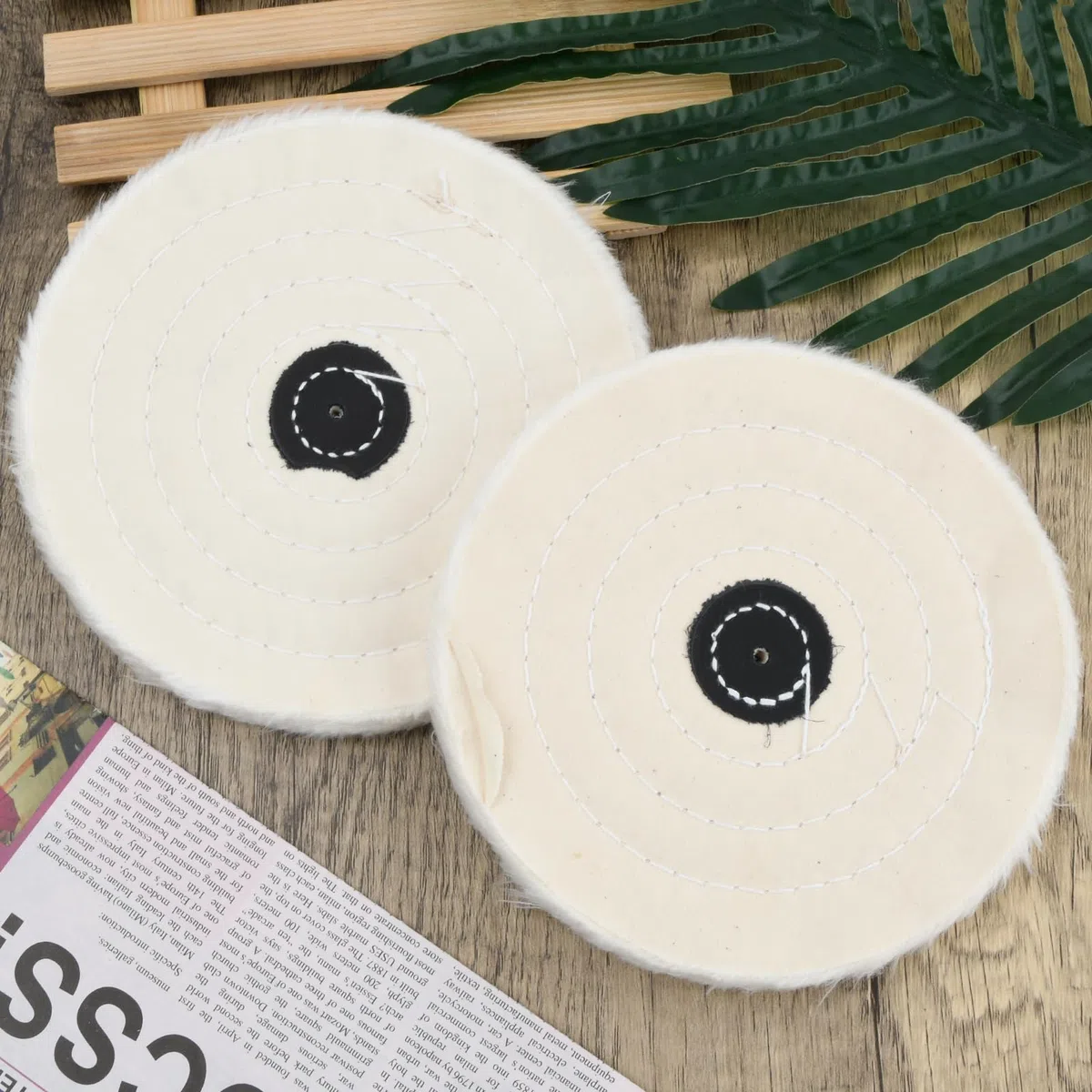 2 Pezzi Rotella di Lucidatura, Disco di Lucidatura in Cotonea 150 MM, Mole Lucidanti, Tampone Lucidante per Auto, Metallo, Acciaio Inox, Macchine, Legno, Plastica (50 Strati)