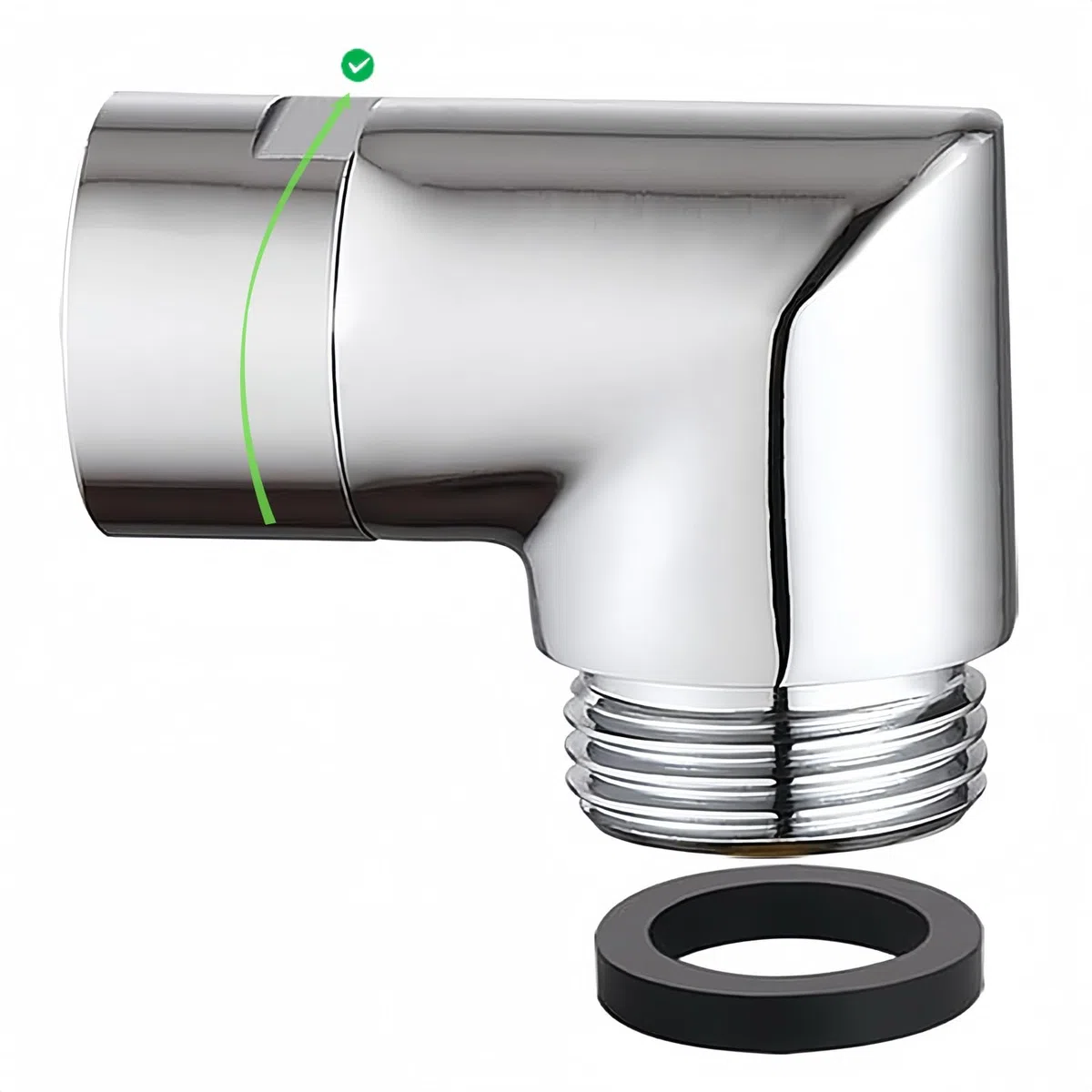 Totalize Adattatore a gomito per doccia a 90 gradi, in ottone massiccio, attacco G1/2" (cromato)
