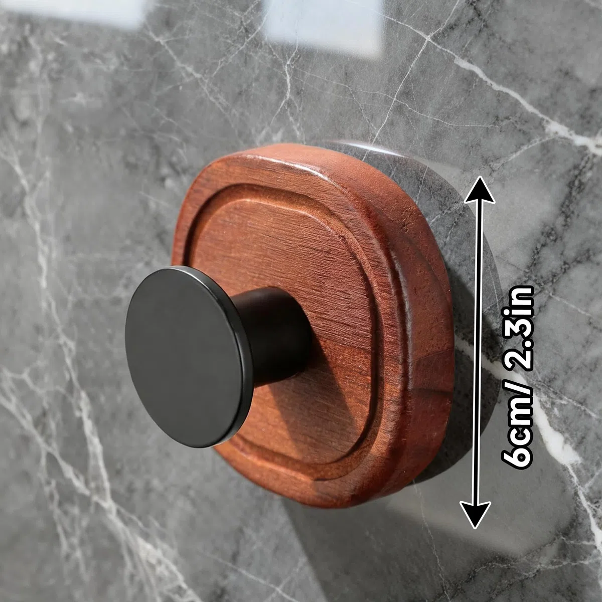ZUNTO 4 Pezzi Ganci Ventosa Portasciugamani in Legno Gancio Appendiabiti da Parete per Bagno e Cucina