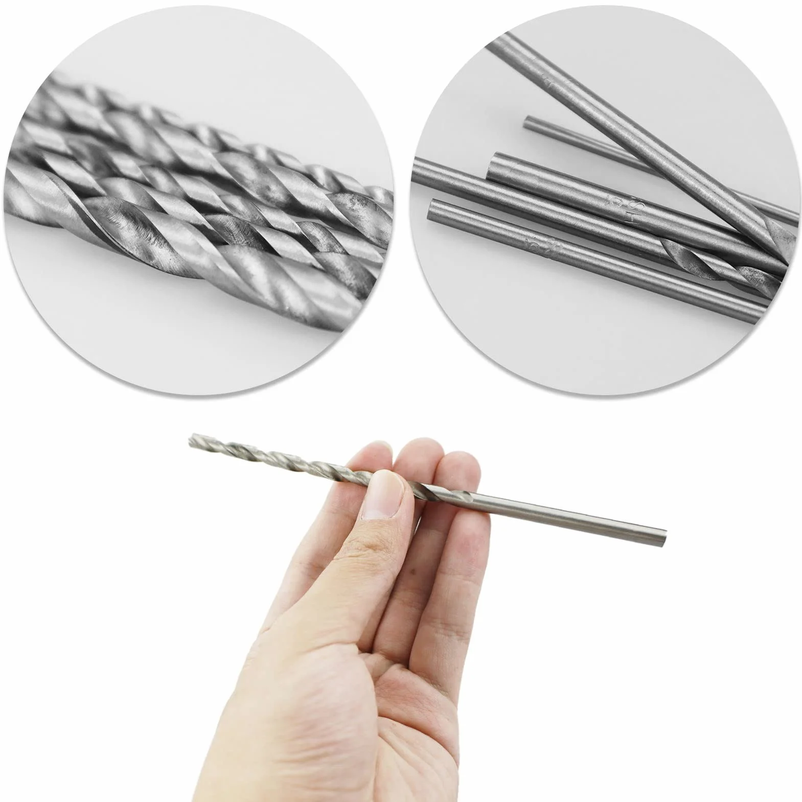 5 Pezzi Set Punte Trapano con Gambo Dritto HSS Utensile Taglio,2-5 mm Trapano legno,Punta Twist metallo Power Tools,Gambo Dritto Rivestito in Titanio Piccola Resistenza Taglio