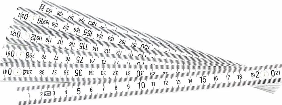 (6) Metro plegable de plastico 2 m, blanco
