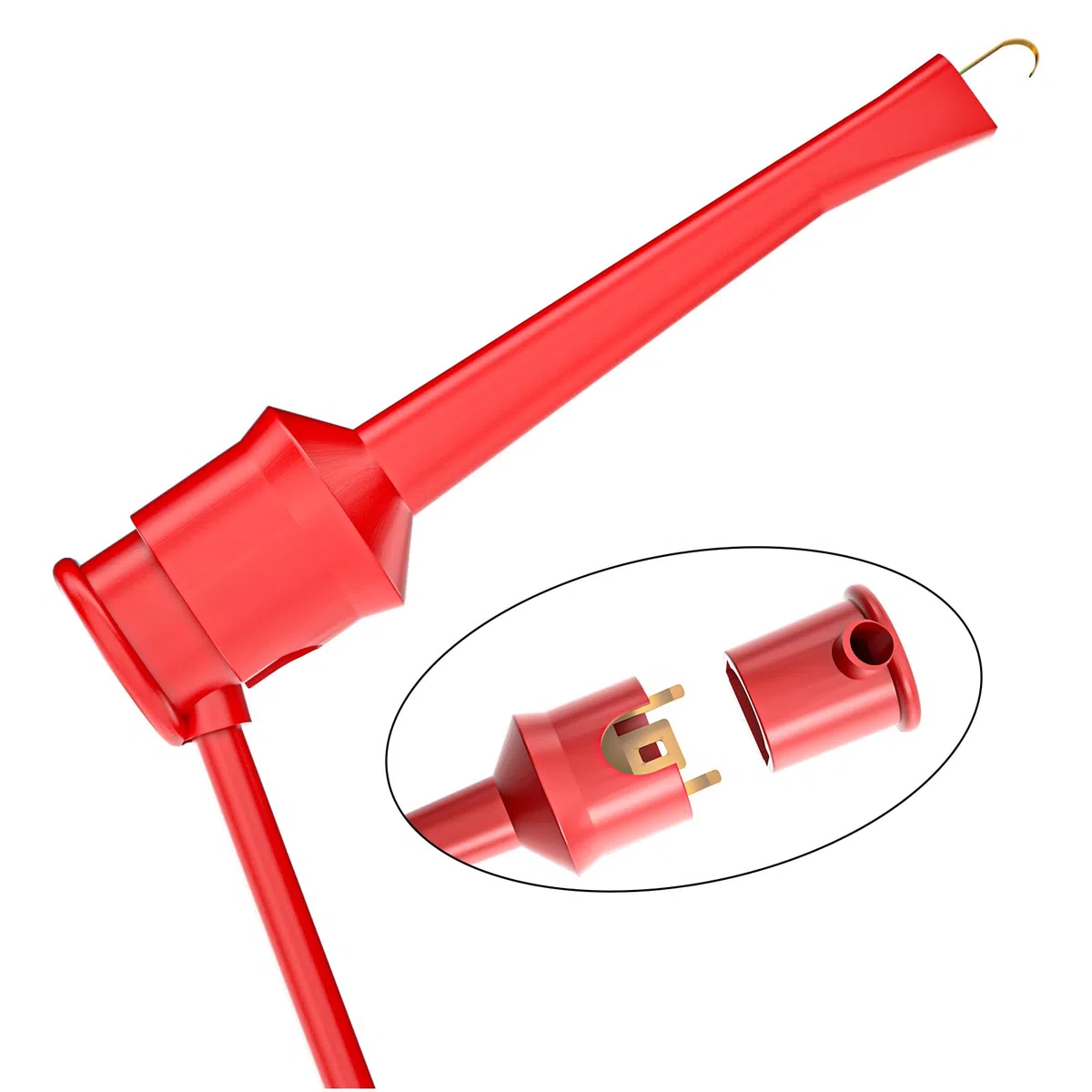 Fili di prova in silicone 5 pezzi Gancio di prova a gancio Cavi di prova Fili Dual IC Gancio di prova Clip per test elettronici