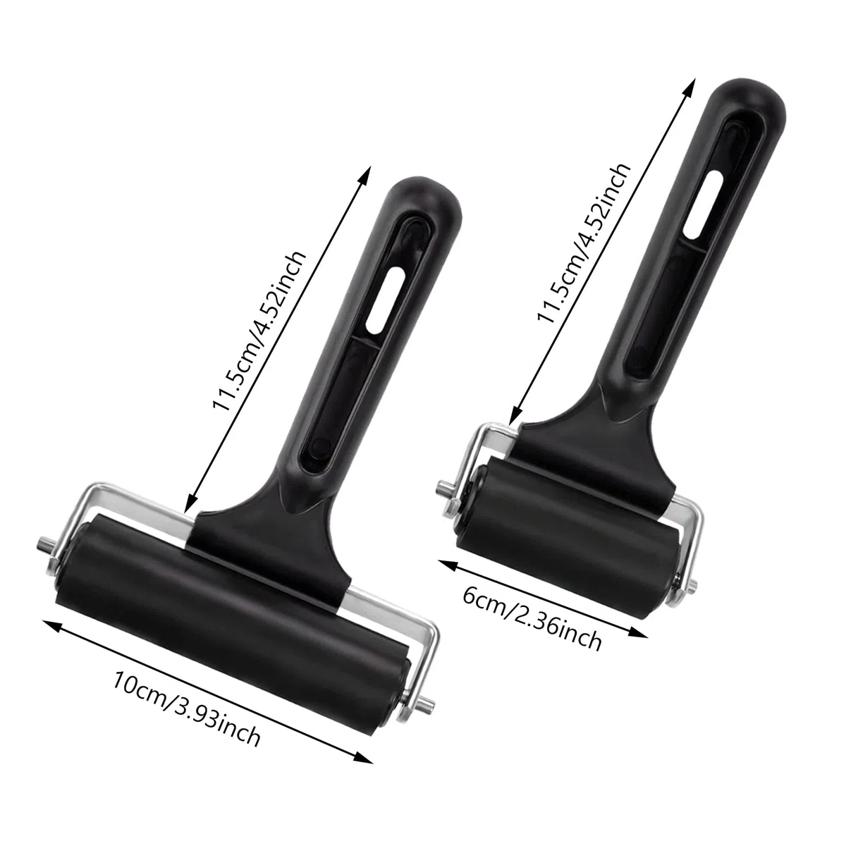 Rullo in Gomma, 2 Pezzi Rullo di inchiostro Brayer Rullo di Colla per incisioni e Stampe, Sfondi, Stampaggio A Blocchi di inchiostro, Strumenti carta da parati e bricolage (6 e 10 cm)