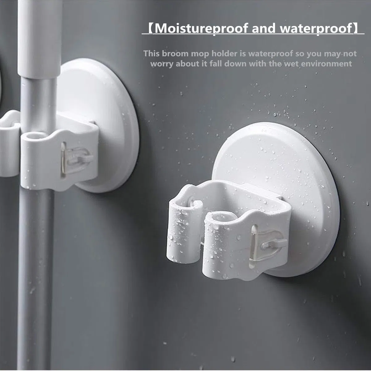 Portascope e Portaspazzole Muro Montato, Robusto Strumento Rack di Stoccaggio Salvaspazio per Cucina, Plastica ABS - 3 Pezzi - Bianco