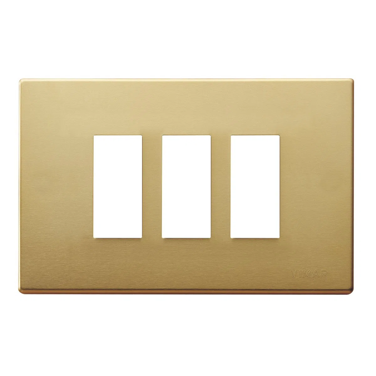 Vimar 08637.BR 8000 Placca 3 moduli standard, alluminio anodizzato, per scatole da incasso rettangolari unificate 3 moduli, fissaggio a scatto, bronzo.