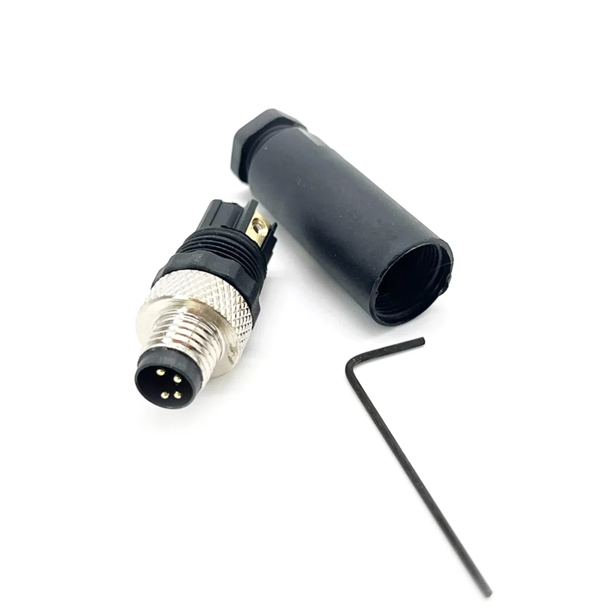 M8 connettore a 4 poli, M8 4 pin maschio installabile in loco 8mm IP67 impermeabile connettore circolare industriale collegamento a vite non schermato per uso esterno 60V 4A AC/DC