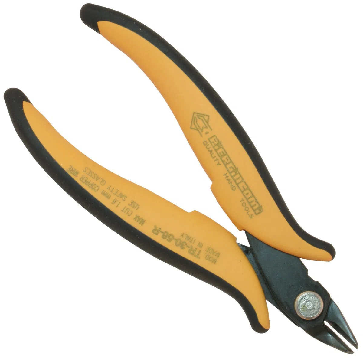 Piergiacomi - TR3058R Utensile per il Taglio Raso Lunghezza 138mm - Testa Media Taglienti affilati 8mm inclinati a 27° Per Rame o Altri Materiali duttili -max Ø1.63mm 14awg -Arancione -Made In Italy