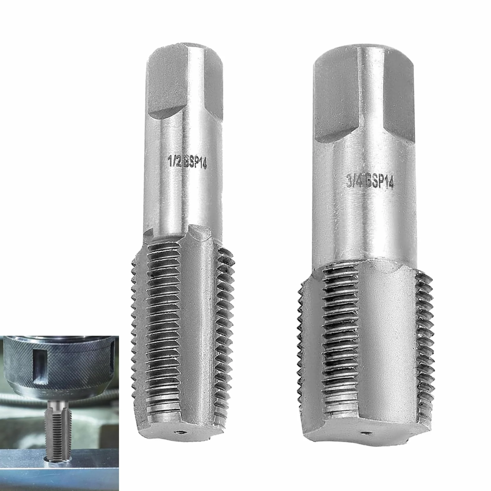 Set Rubinetti per Tubi, 2 Pezzi Maschi a Tubo Estrattore Viti, Rubinetto da 1/2 pollice, Rubinetto per Tubi con Filettatura Interna da 3/4 di pollice, Rubinetto per Incisione