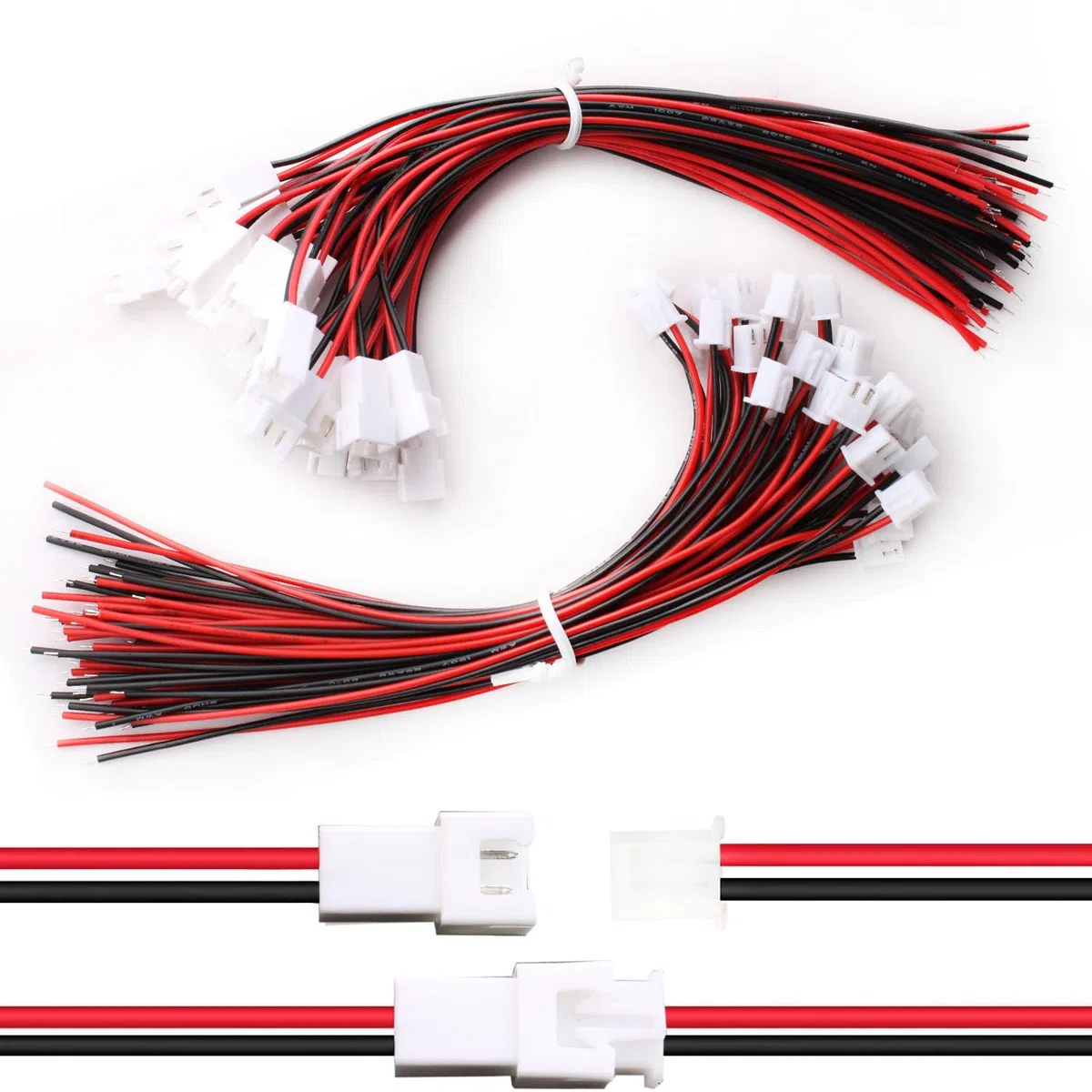 60 Pezzi (30 Paia) JST Connettore Mini 2.54 XH 2 Pin Maschio e Femmina Con Cavo 150mm 26AWG, Micro Elettrico Spina Presa