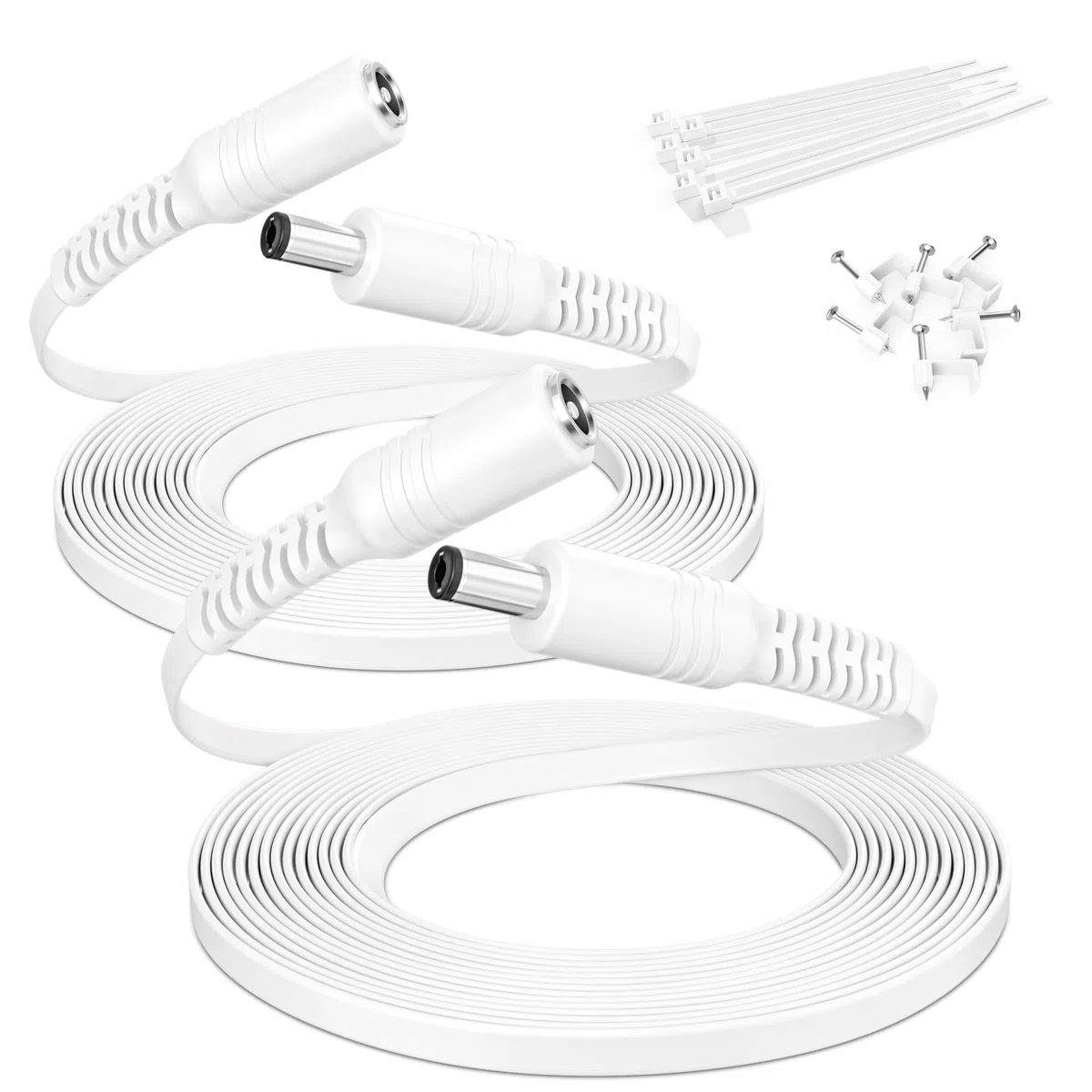 Itramax Cavo Prolunga 12V DC 3M 2 Pezzi,Cable Filo Prolunga Piatto Lungo Adattatore Alimentazione DC 5,5mm x 2,1mm 5521,24 Volt,Cavo Femmina a Maschio per Telecamera Sicurezza CCTV IP,DVR,LED,Monitor
