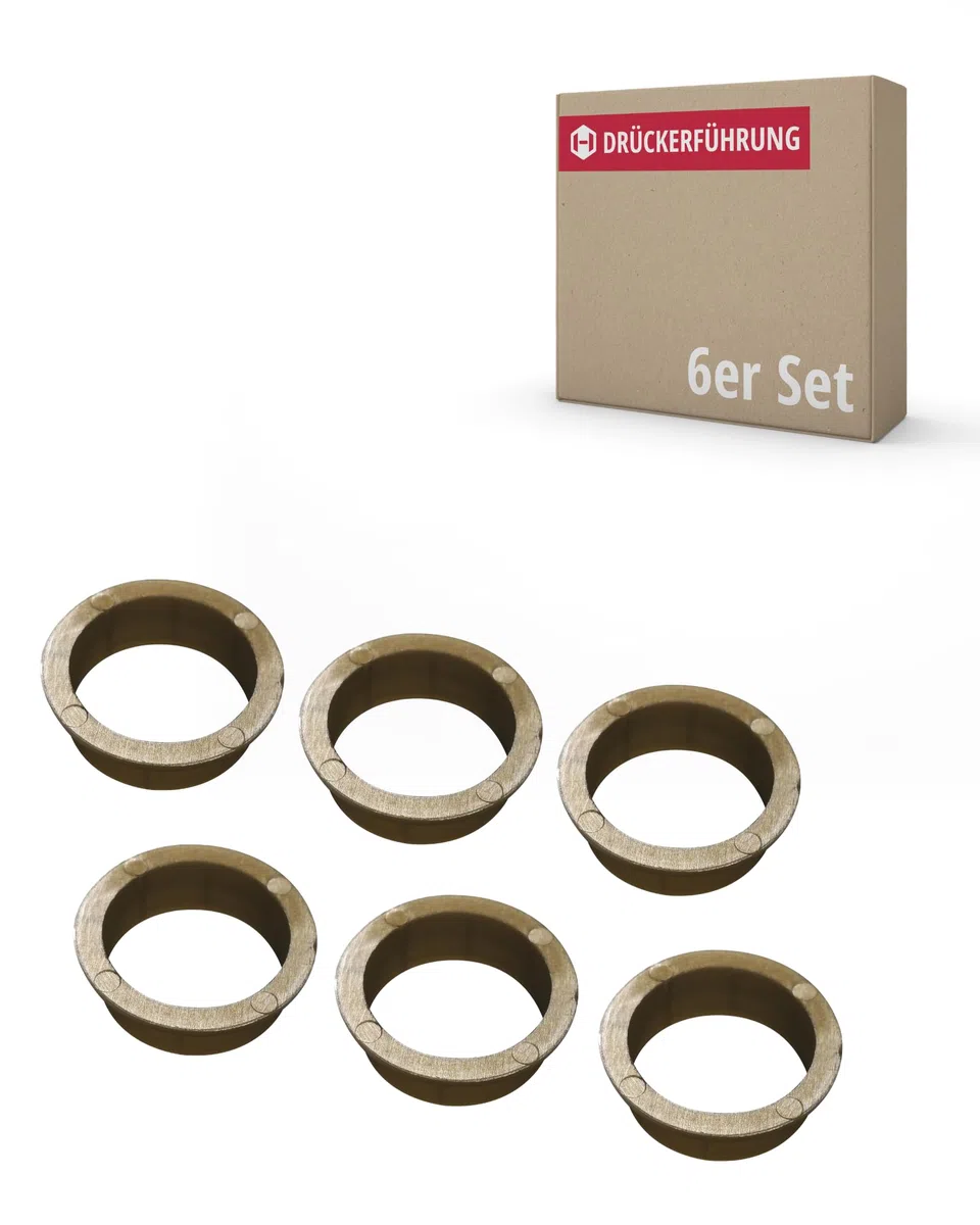 JUVA Guida per maniglia da 18 mm marrone per maniglie delle porte e coppia di maniglie – SM10003 | Cuscinetti in plastica per maniglie delle porte | Made in Germany | Confezione da 6 anelli guida con