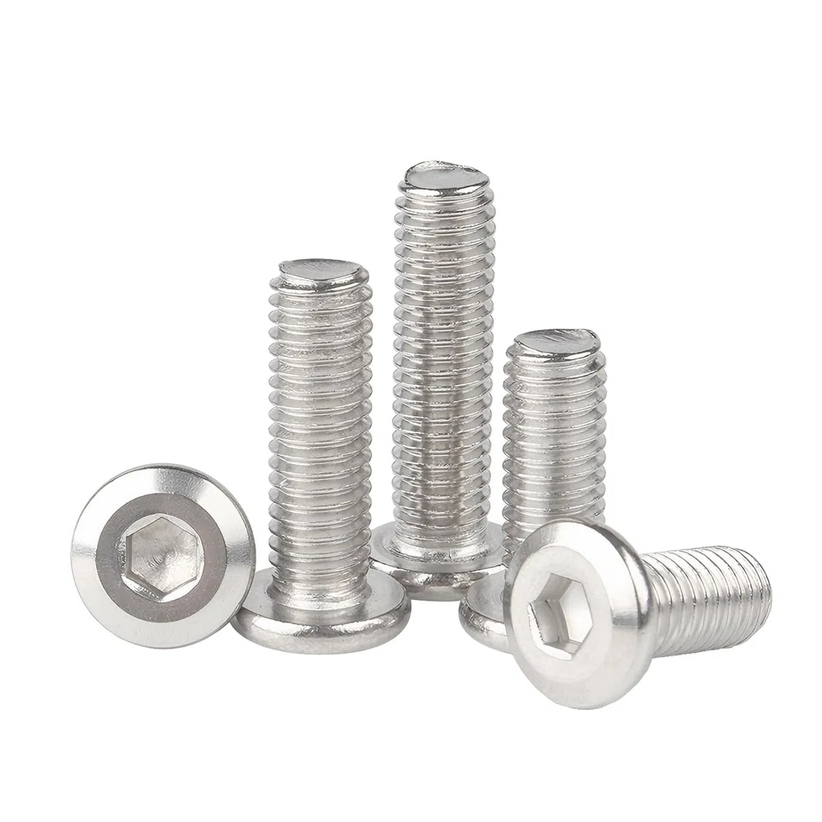 20 Pezzi Bulloni Completamente Filettati M4 x 5mm Viti a Esagono Incassato a Testa Piatta, Viti a Macchina Acciaio Inox 304