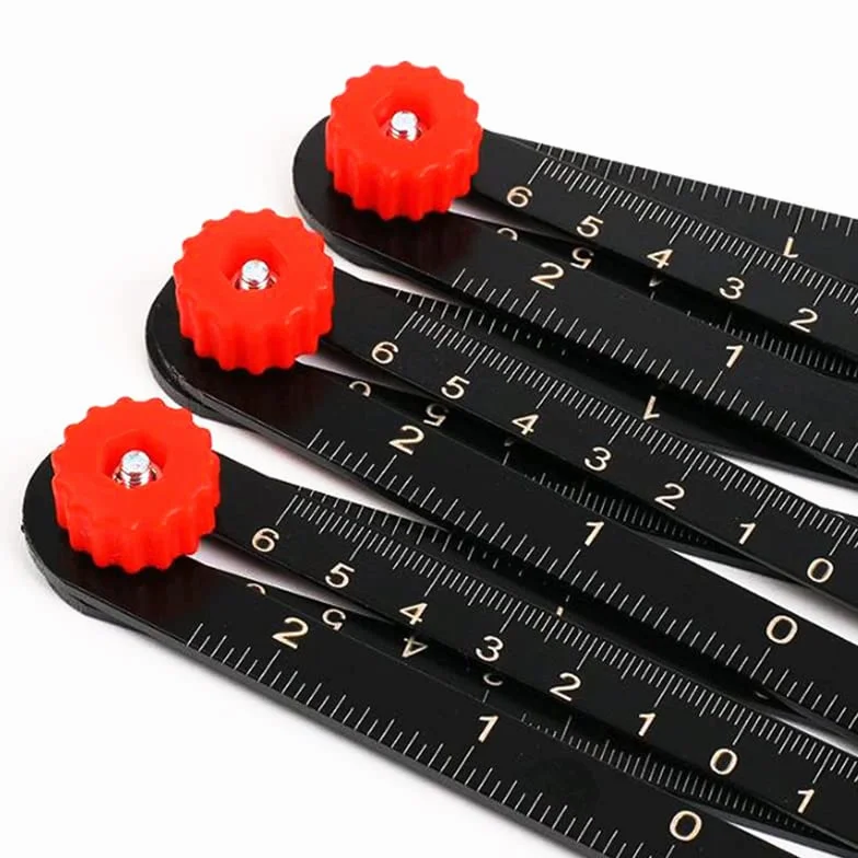 TOPWAY Righello di Misurazione Multi Angolo in Lega di Alluminio 12 Lati, Dima Angolare Strumento per Piastrelle con foro per Costruttori, Artigiani, Falegnami