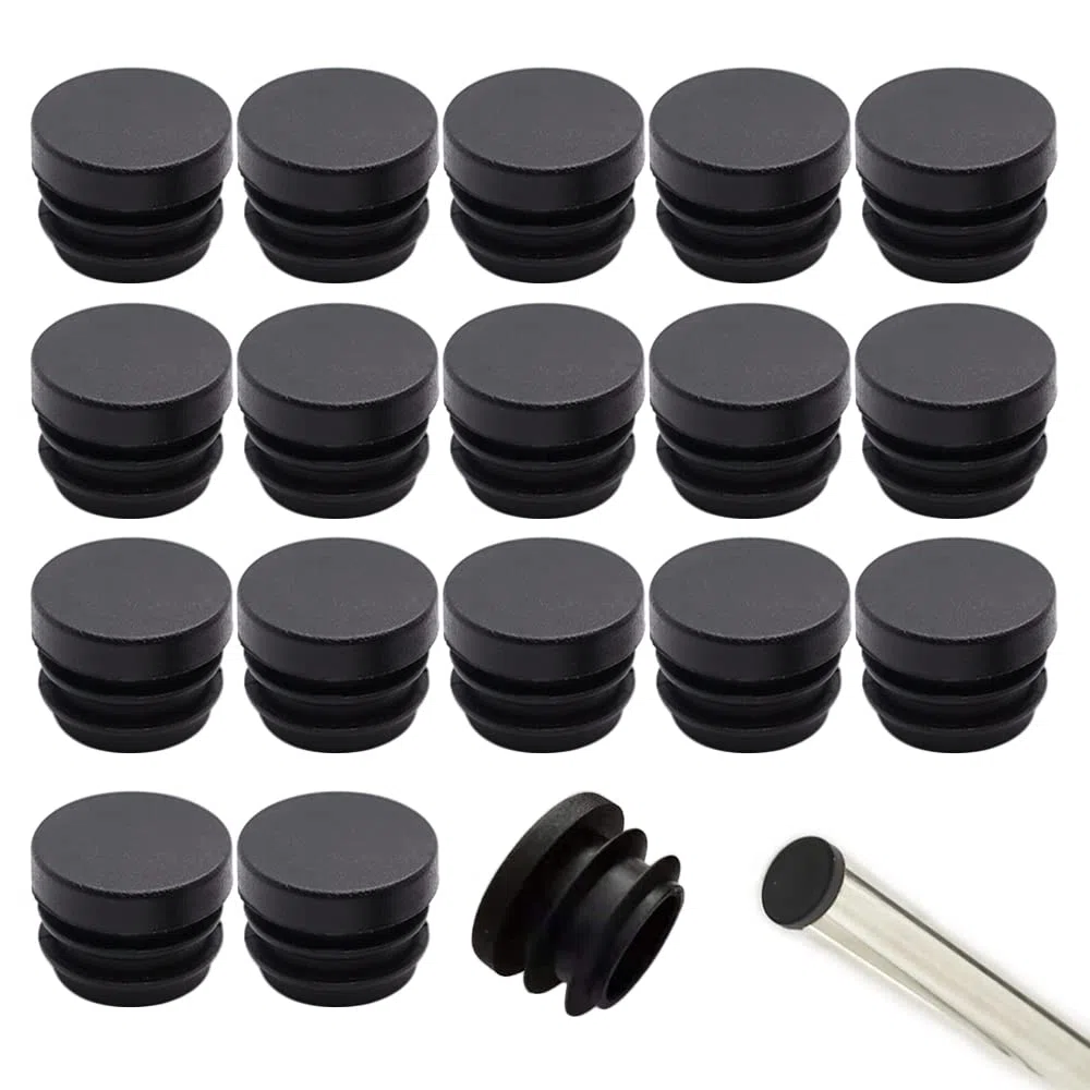 Tappo per Tubi 32 Pezzi - Tappi in Plastica Rotondo 16mm per Sedie, Tavoli - Tappi Terminali Nero