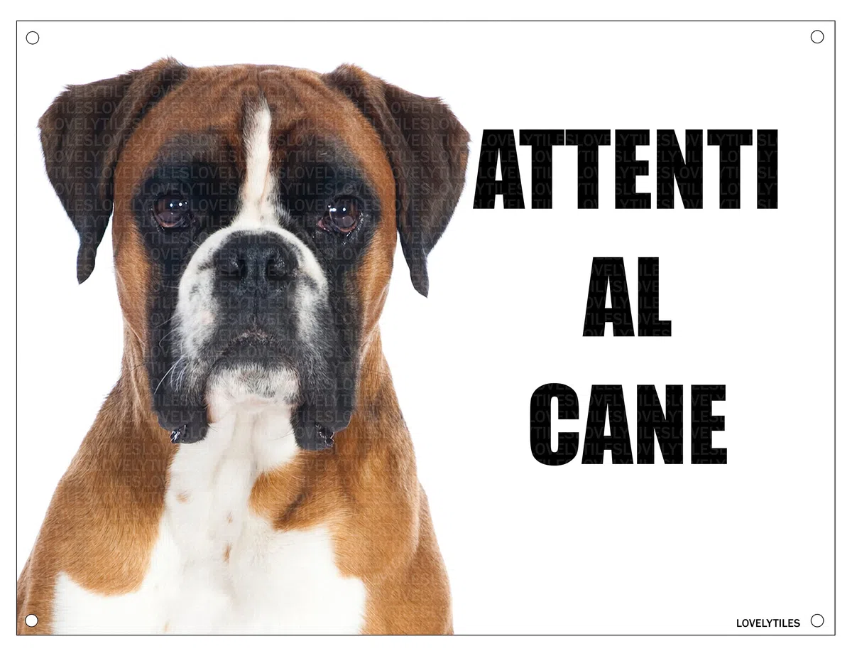 BOXER attenti al cane mod 4 TARGA cartello IN METALLO (15X20)