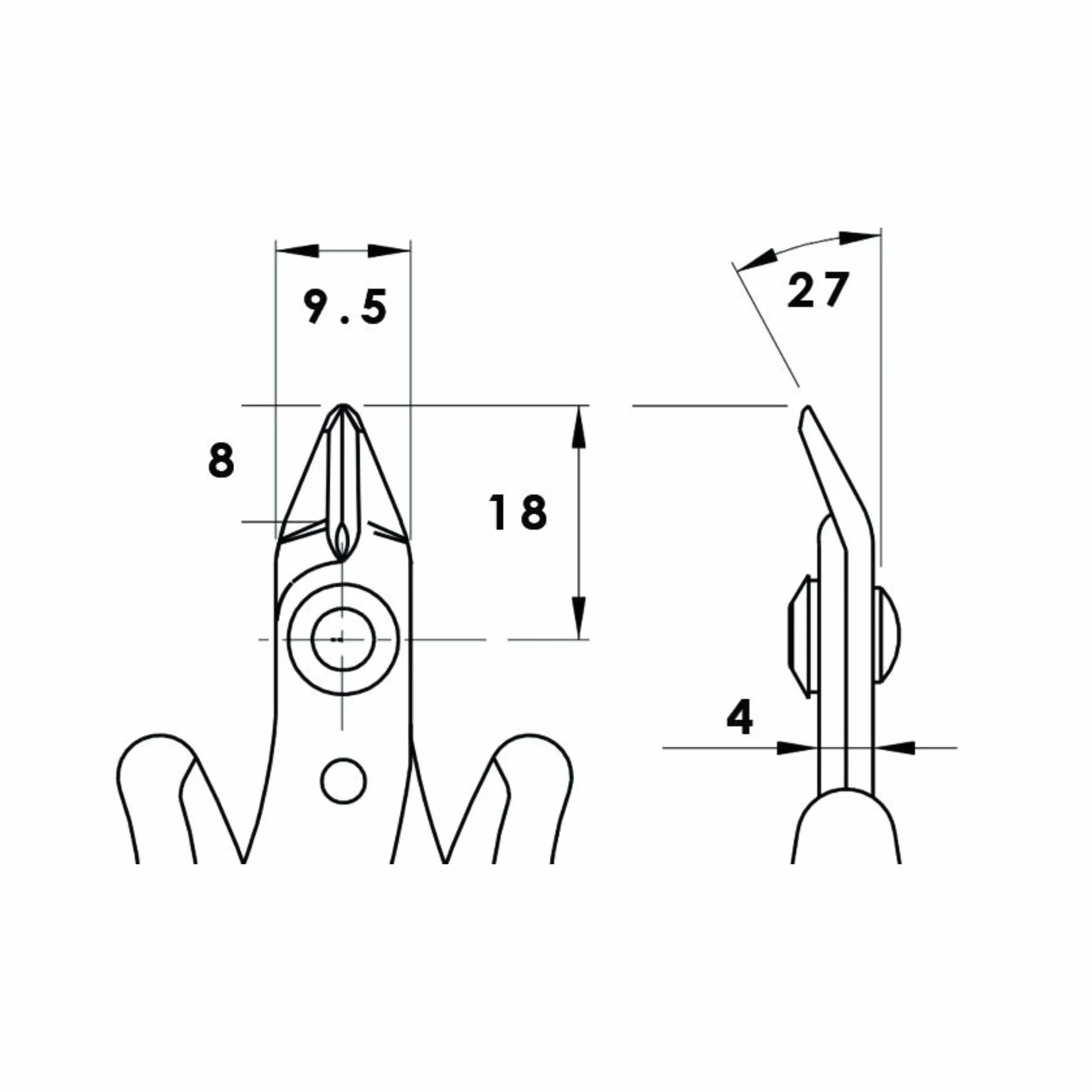 Piergiacomi - TR20SM Tronchesino dal Taglio Raso 132mm - Testa Micro Bordi Smussati - Taglienti da 8mm Inclinati a 27° per Rame o Altri Materiali Duttili max Ø 0.81mm - Arancione - Made in Italy
