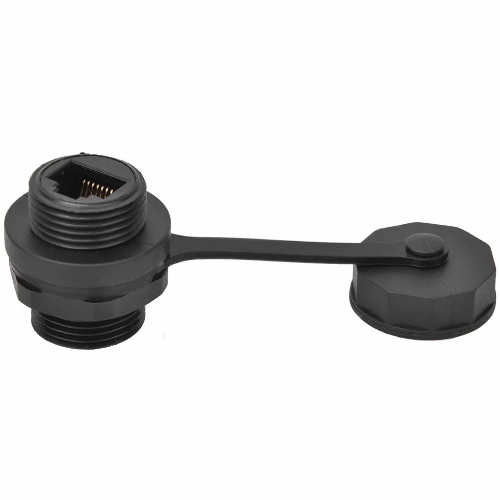 Fafeicy Connettore RJ45 Femmina Impermeabile IP67 per Cavi Ethernet CAT5/6 8 Pin 50 Pezzi Nero