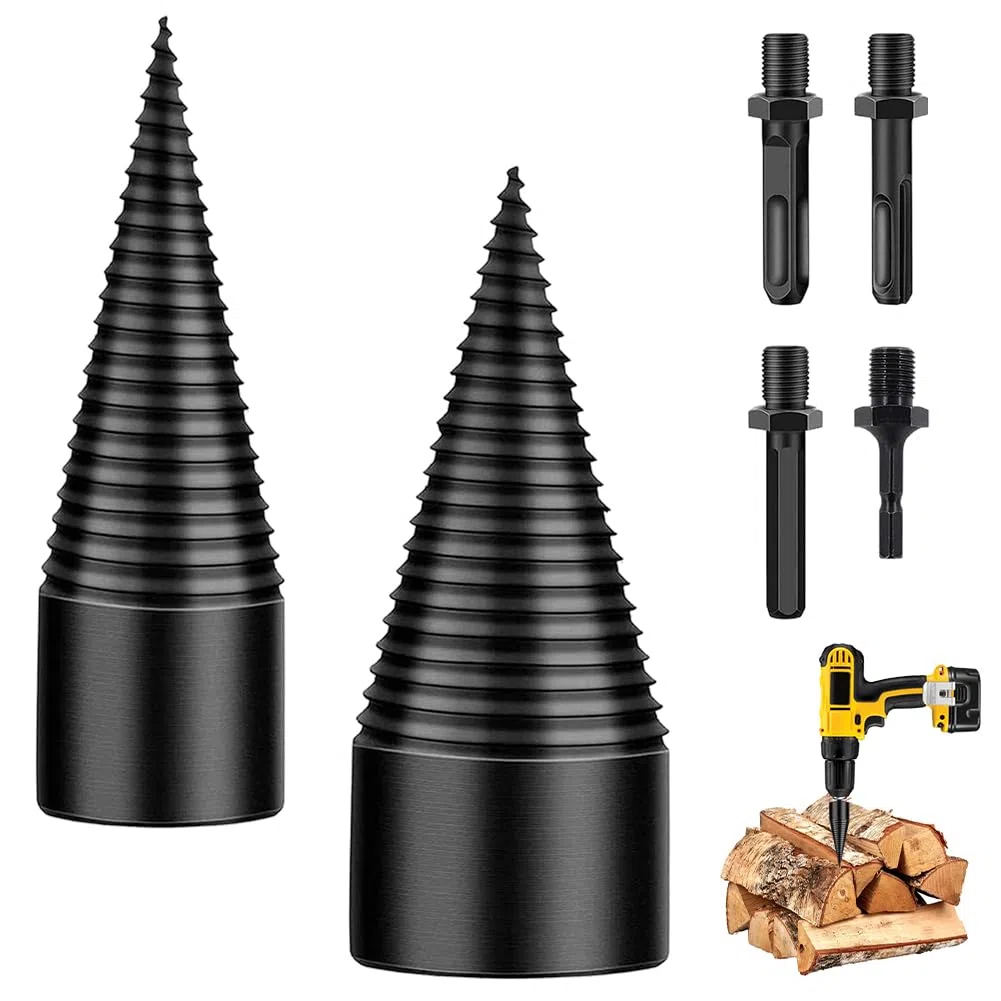 Trapano conico per triturare il legno, 45 mm + 32 mm vite conica per legno, set di punte coniche per legno con 4 impugnature, trivella per legno