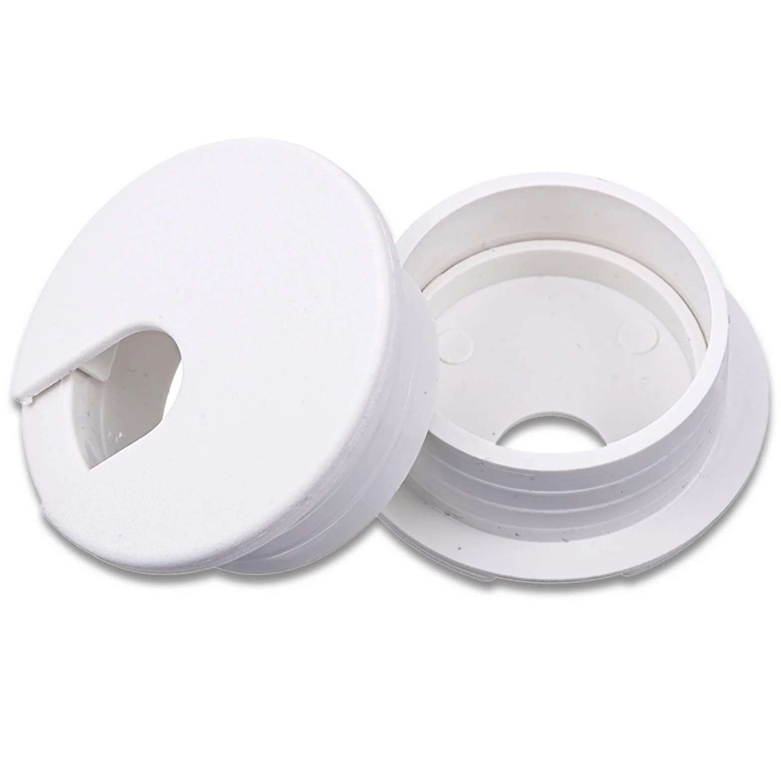 Prasacco 2 passacavo per scrivania, passacavo da 35 mm con 1 sega a tazza, copertura per fori da scrivania in plastica