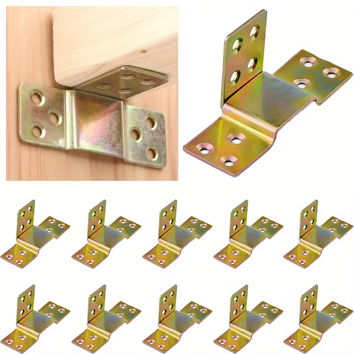 10 pezzi di supporto centrale per letto, ferramenta per letto, angolari resistenti per telai di letto in ferro, telai in legno, connettori angolari, connettori angolari a 90 gradi