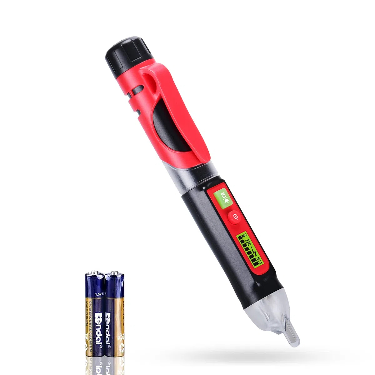 Wintact Rilevatore Tensione Penna,Rilevatore di Tensione a Doppia Sensibilità 12V/48V-1000V, Live/Null filo Breakpoint Tester con torcia elettrica, LCD lampeggiante allarme cicalino acustico