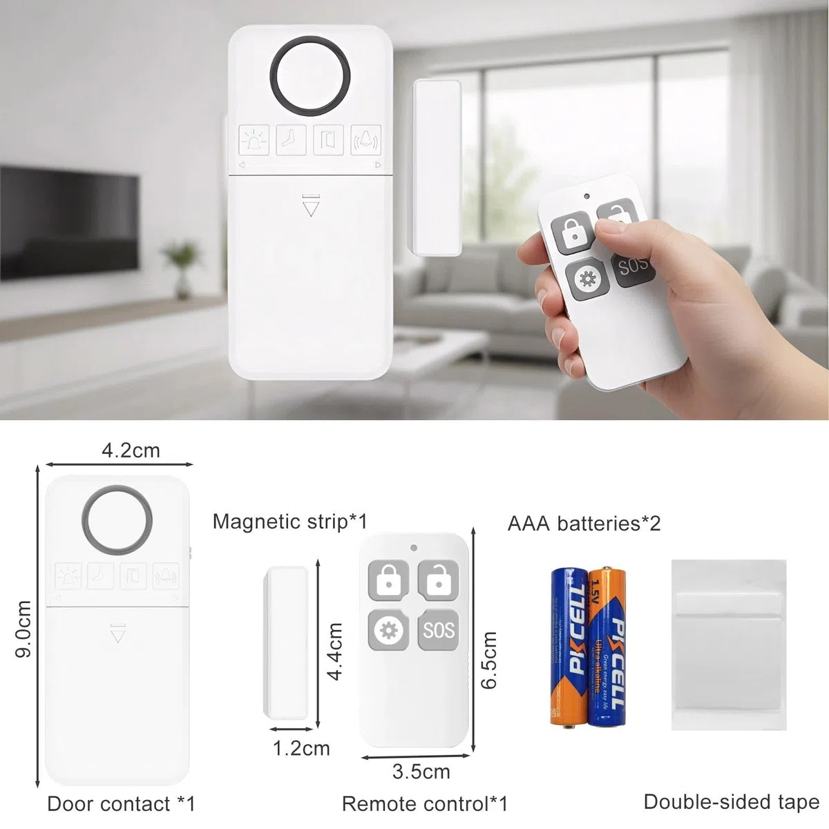 Sensore di Allarme per Porte e Finestre,130 dB Sirena Allarme Casa Senza Fili Allarme Casa Senza Fili con Sirena Esterna Allarme Porta Ingresso Adatto per Casa, Negozio, Ufficio, Garage