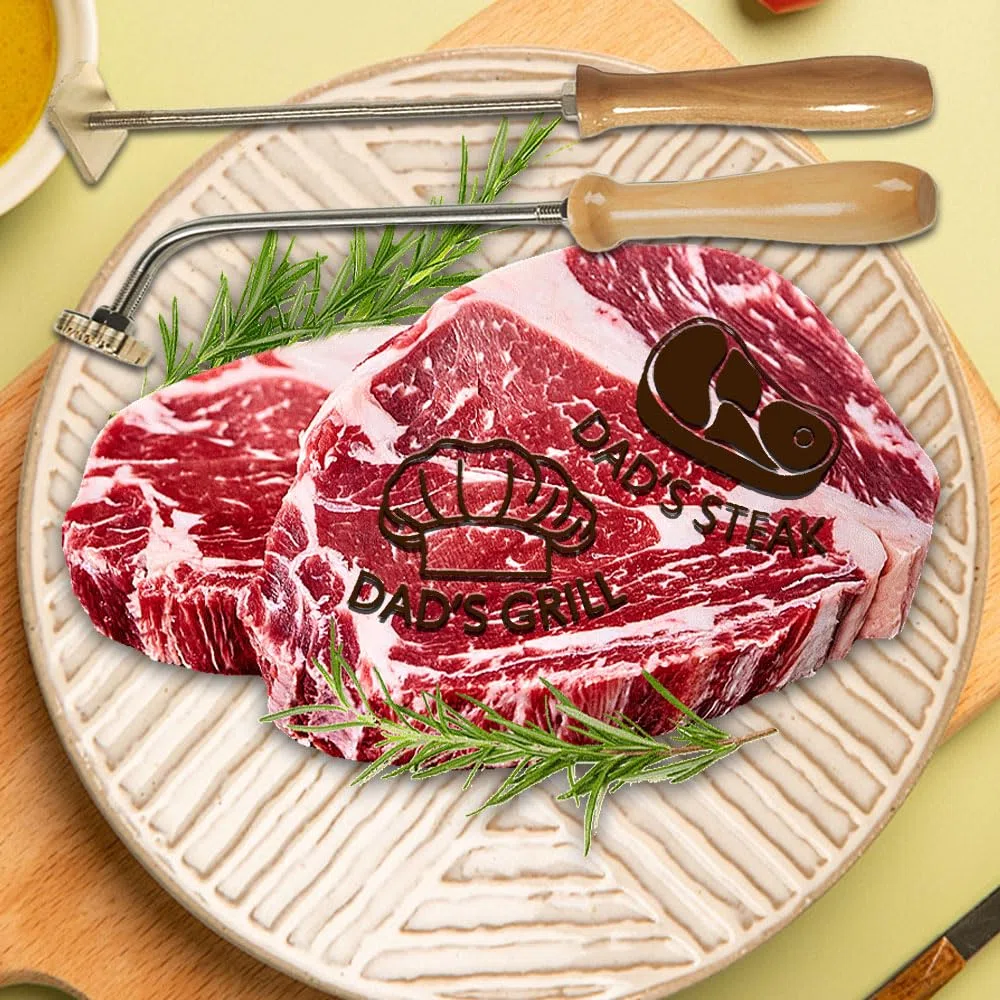 Ferro per marchio personalizzato per legno, Timbro termico con manico legno per legno,Ferro da stiro BBQ Timbro termico con manico legno per legno, pelle e prodotti da forno