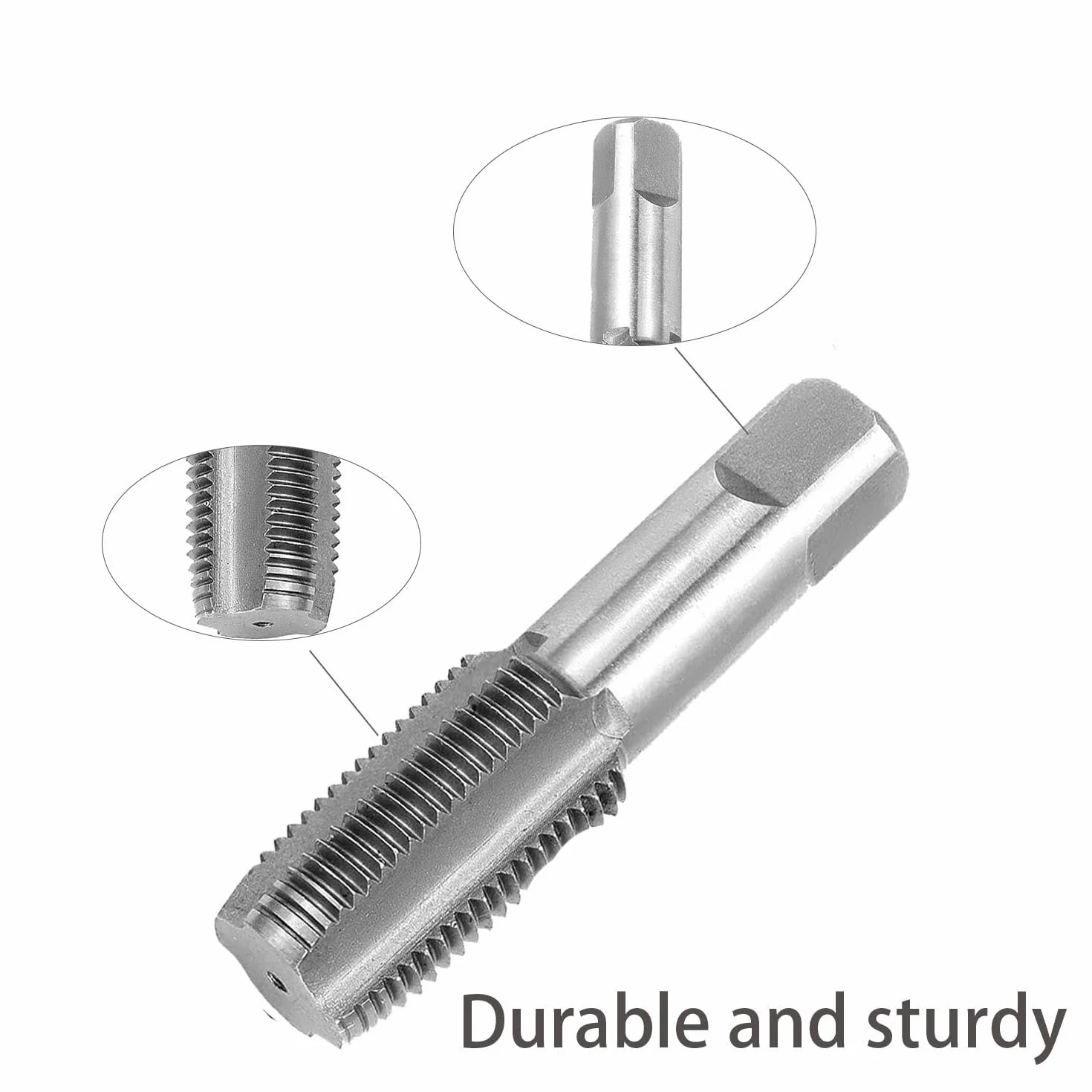 Set di maschi per tubi, in acciaio al carbonio, filettatura interna, 1/8", per l'uso in tubi dell'acqua, automobili e macchinari