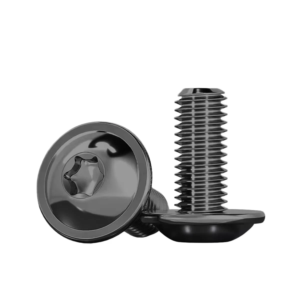 Drenky Vite a testa bombata M5 con flangia, 20 pezzi, M5 x 16 mm, viti Torx, nero, ISO 7380-2, acciaio inox A2 V2A