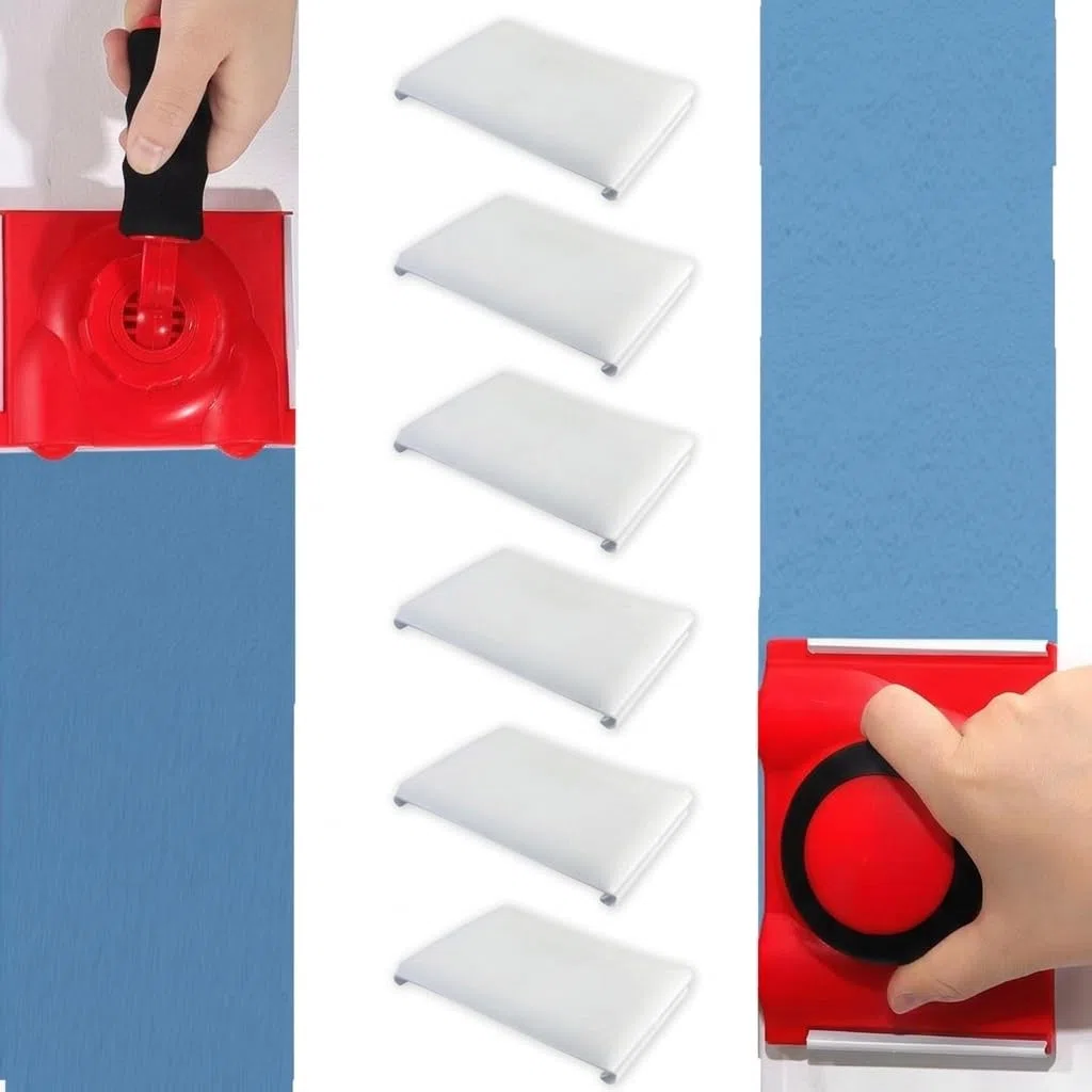 6 Pezzi Tamponi Molatrice Vernice Nylon Ricariche, Ricariche per Strumento Bordi Pittura, Tamponi per Molatrice per Vernice per La Pittura dei Bordi di Pareti e Soffitti (12 x 9cm)