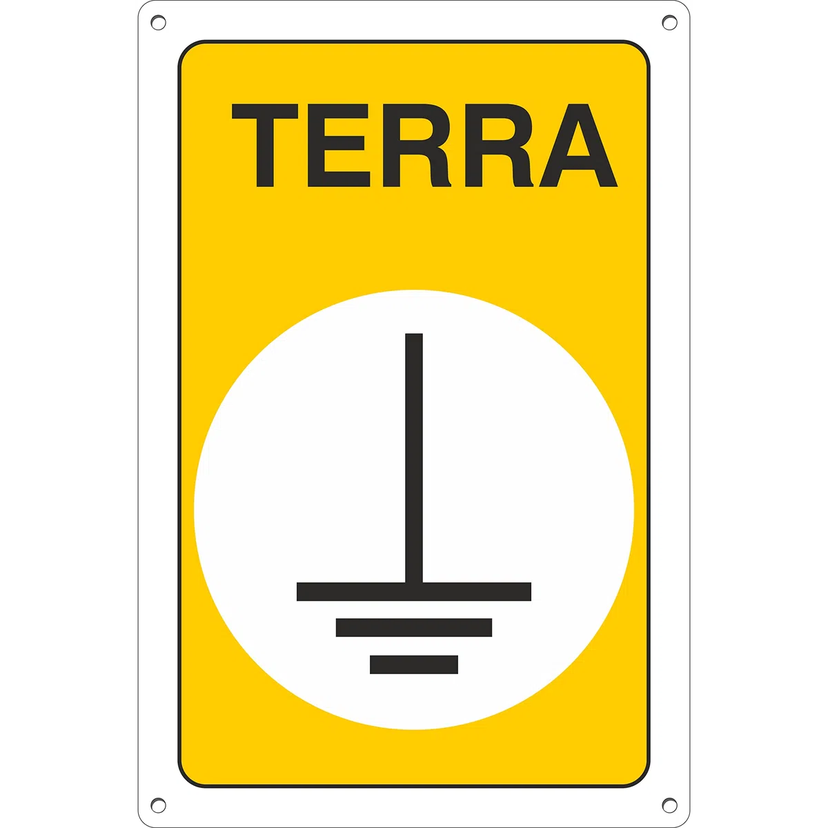 Pubblimania DISPERSORE DI TERRA | PERICOLO Cartello di emergenza e sicurezza in alluminio metallo composito 3 mm di spessore (Cartello Dispersore Terra 15x20)