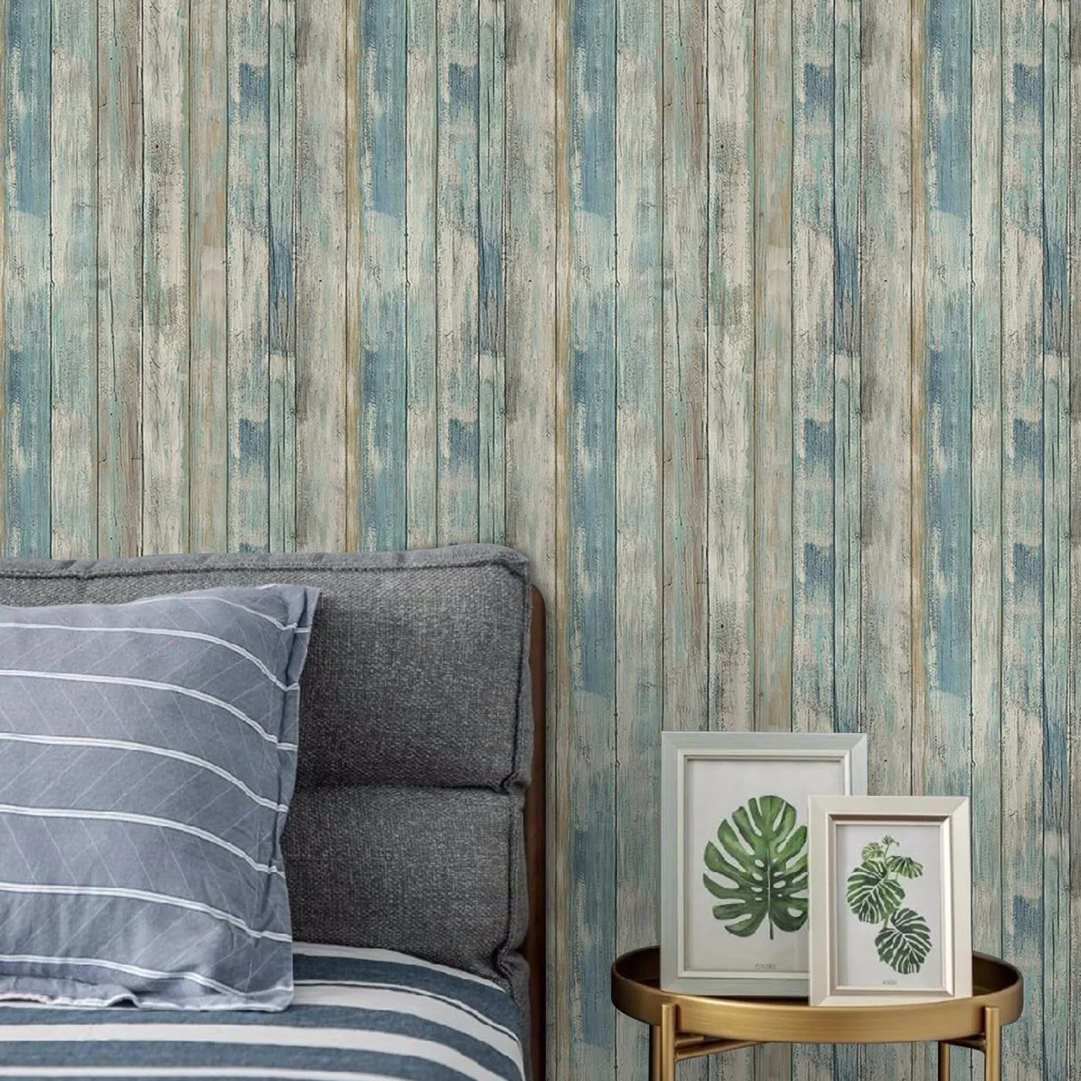 Hode Pellicola Adesiva per Mobili Blu 30x300cm, Carta da Parati Adesiva Muro Legno, Carta per Mobili Effetto Legno, Rotolo per Muro Porte Cassetti Scrivania Vinile Impermeabile