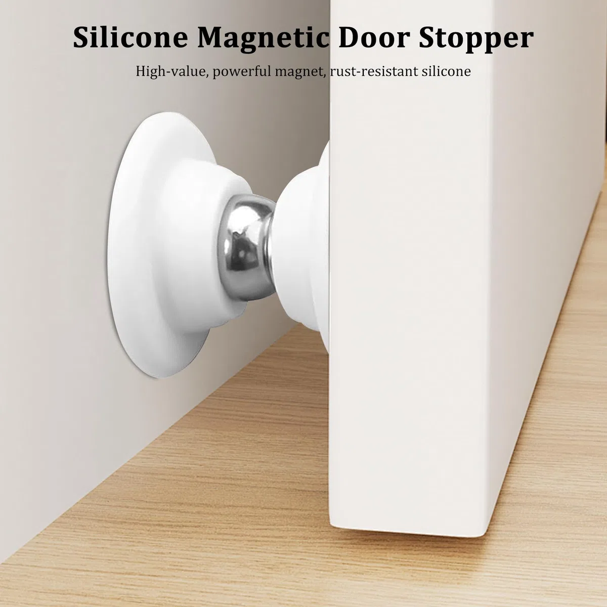 2 Pezzi Fermaporta Magnetico per Camper Bianco Magnetiche Door Holder Ferma Porta da Muro con Viti e Adesivo per Roulotte Barca Auto Scomparti Camper Porta di Sicurezza