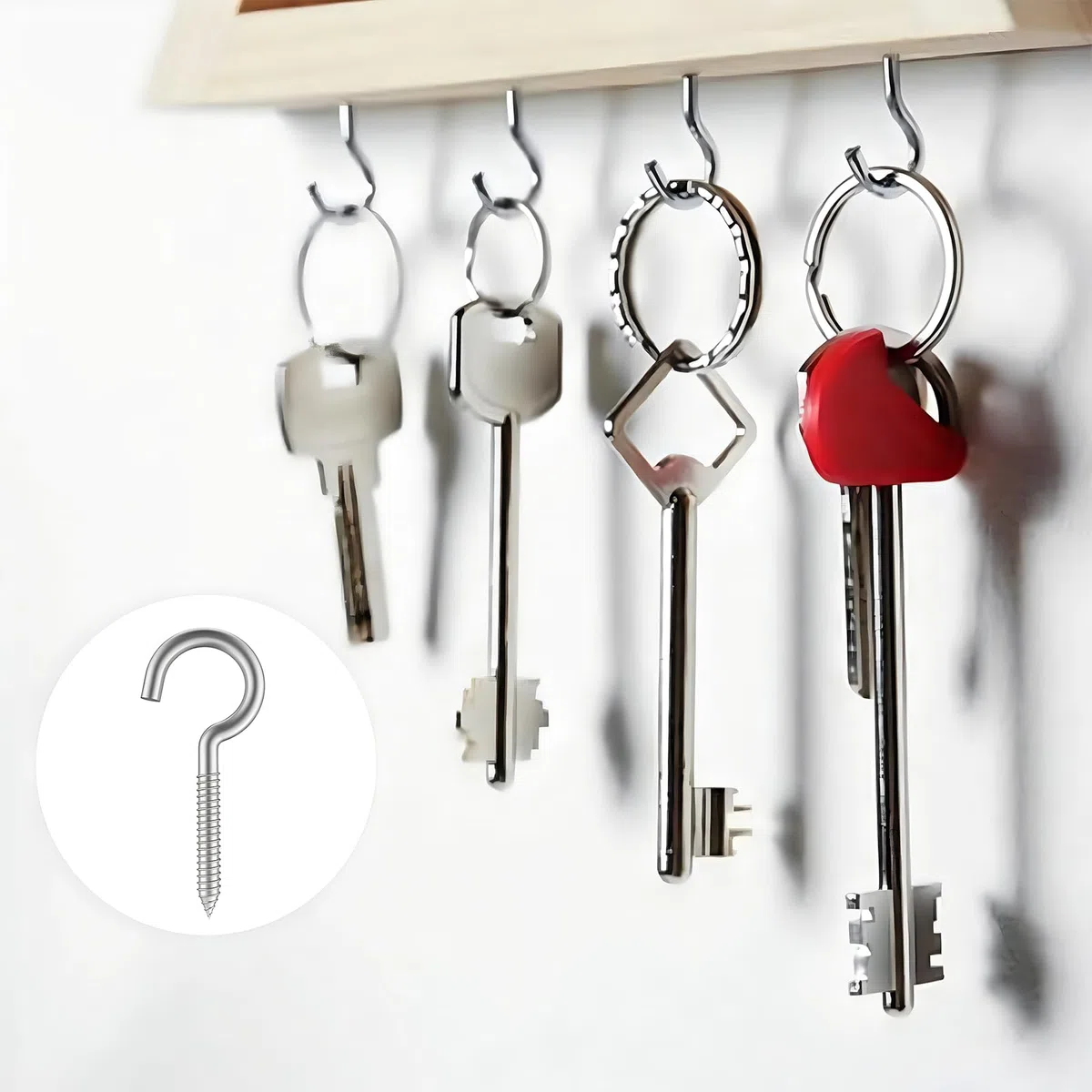 DALAETUS 30 Pezzi 50mm Ganci a Vite, Ganci Avvitabili in Metallo, Ganci da Parete per Interni ed Esterni, Ganci a Soffitto per Appendere Tazze, Lampade, Piante, Campanelli Eolici