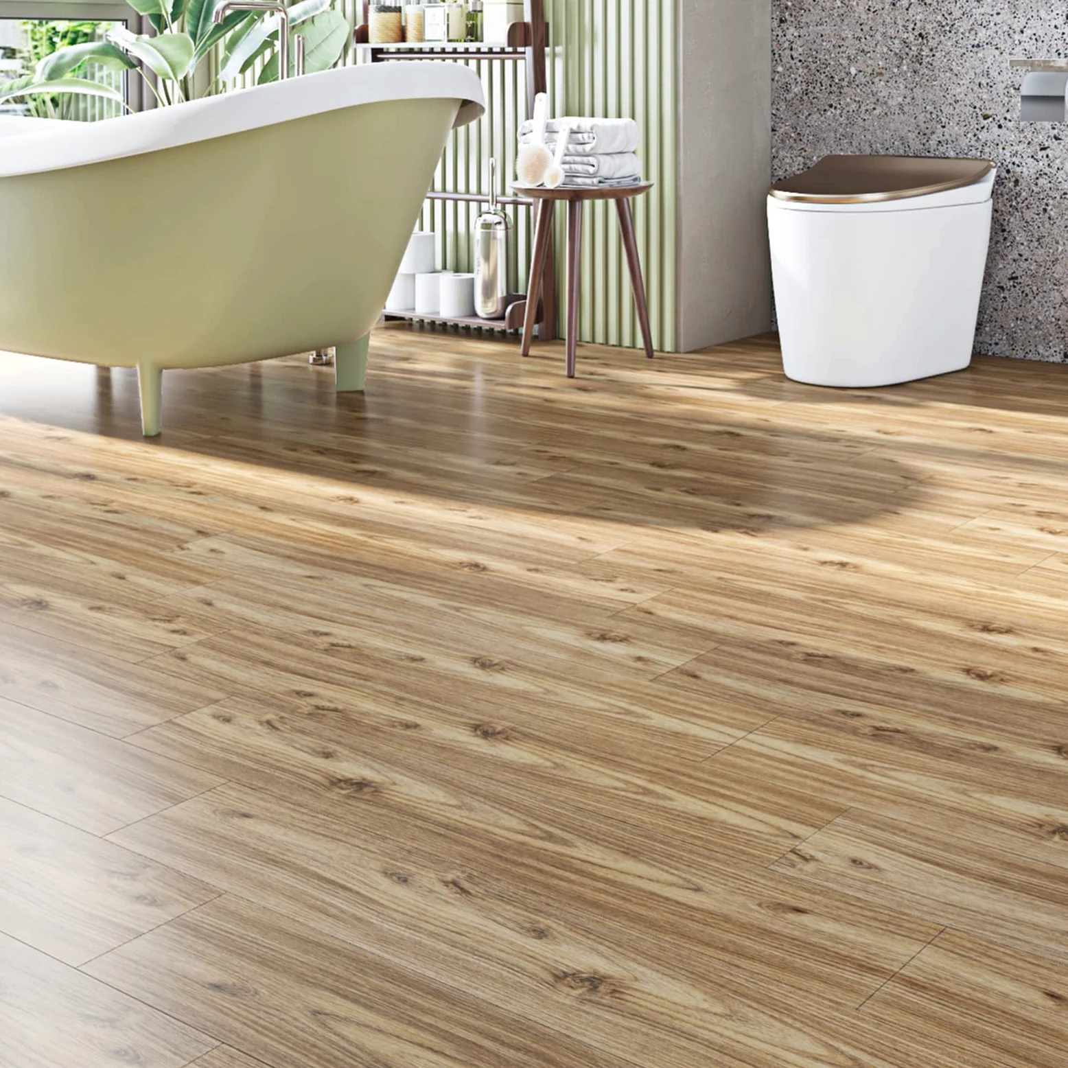 Livelynine Pavimento PVC Adesivo Effetto Legno Listoni 90x15CM Piastrelle Adesive Pavimento Cucina Linoleum Pavimenti Bagno Pellicola Adesiva Legno Rovere Carta da Parati Adesiva Muro, 4 Piastrelle